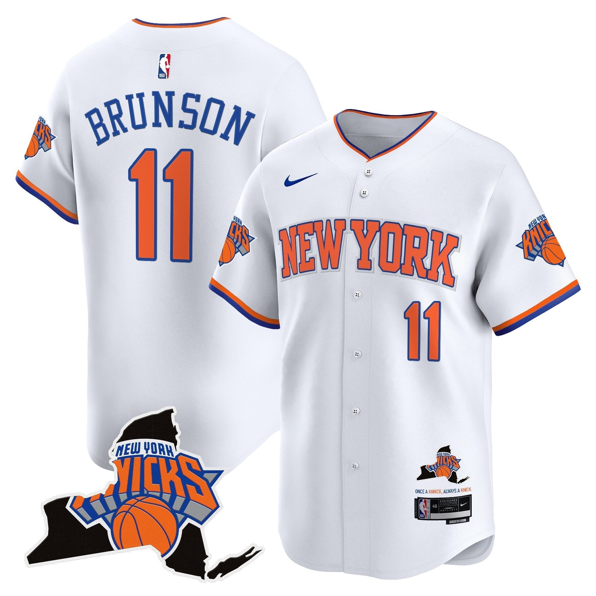 NYK Vapor Baseball Jersey - All Stitched