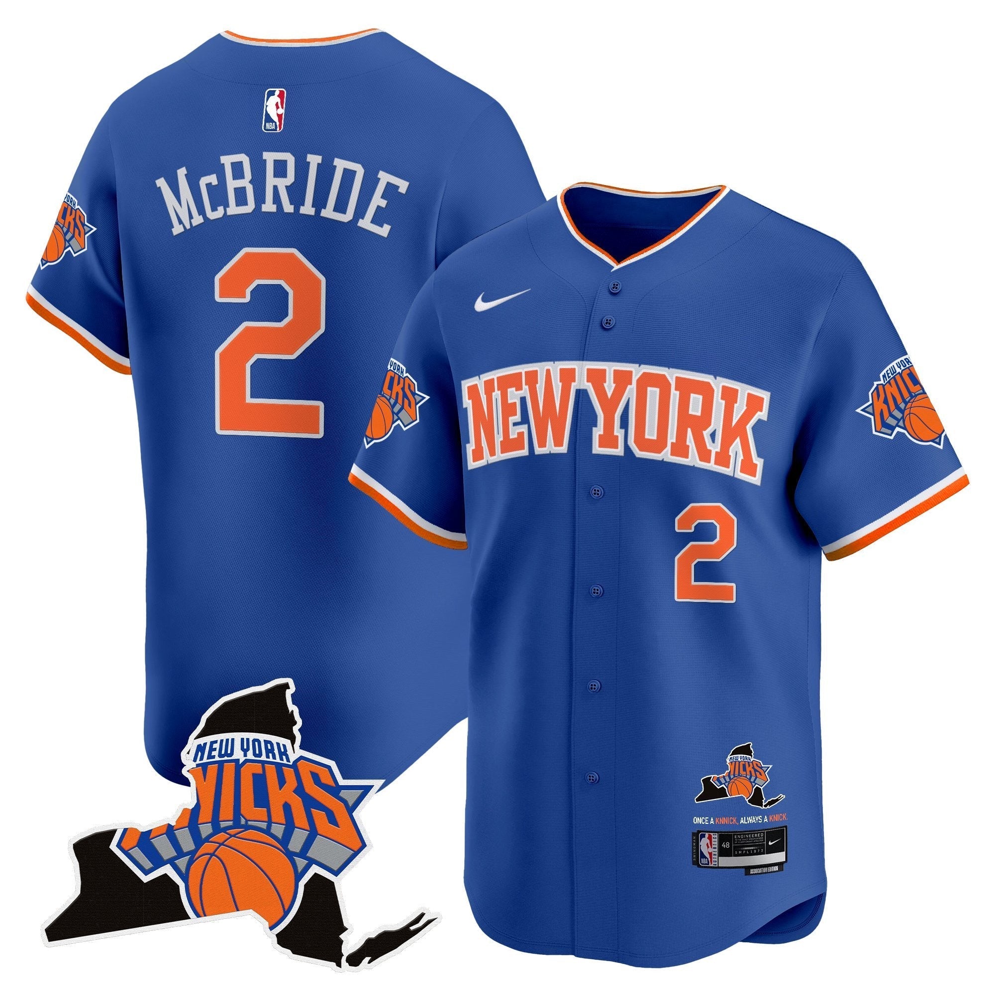NYK Vapor Baseball Jersey - All Stitched