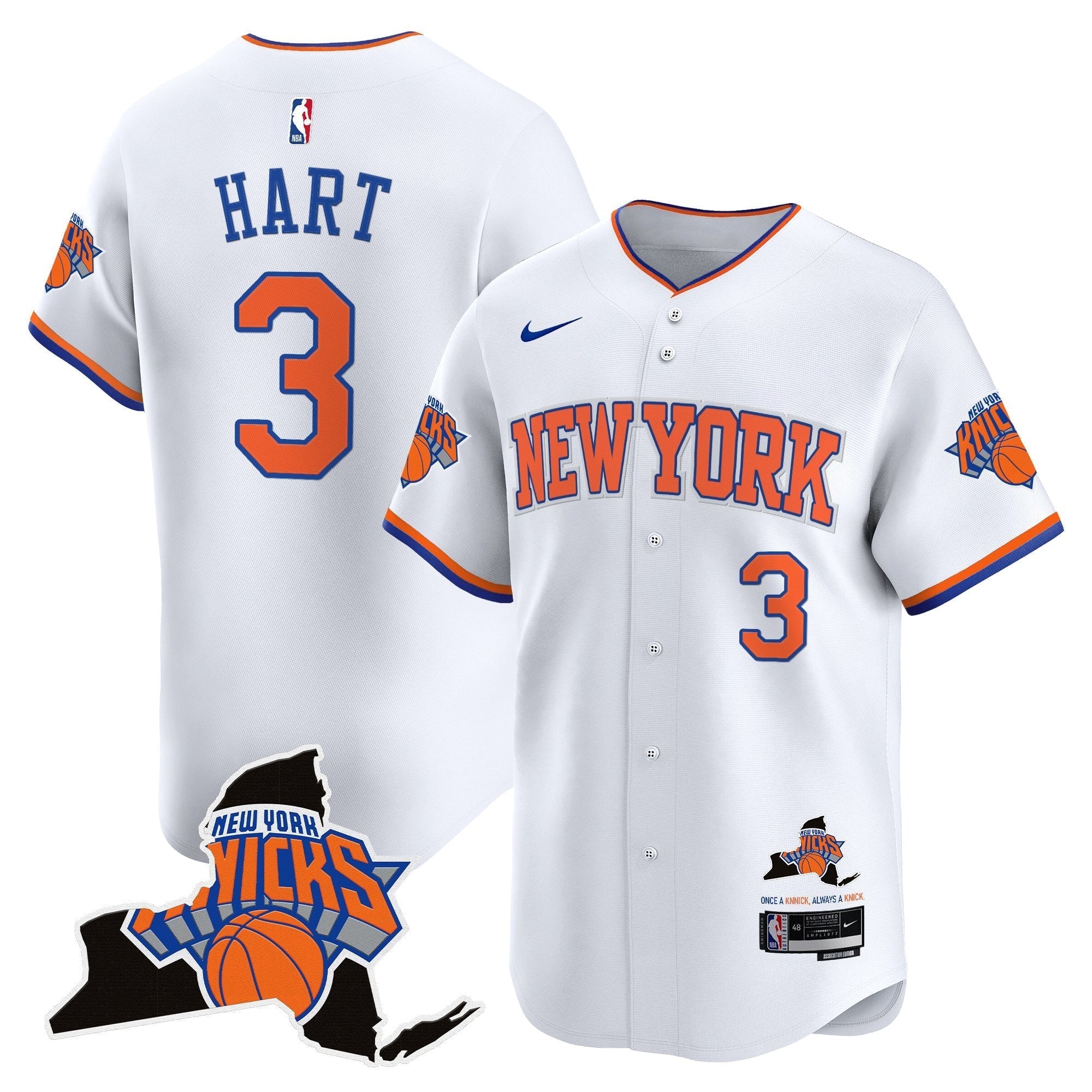 NYK Vapor Baseball Jersey - All Stitched