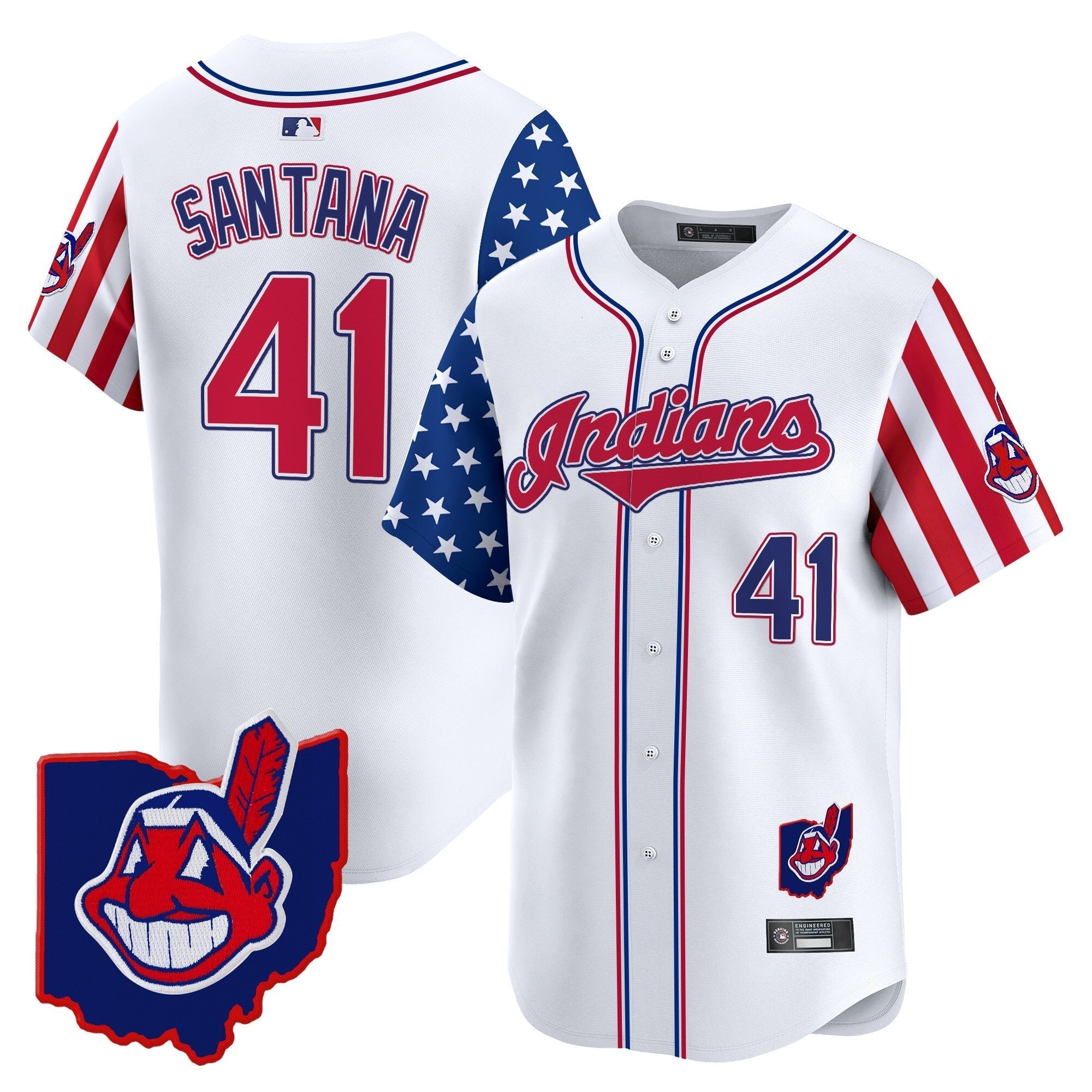 Cleveland Indians 2025 Independence Day Vapor Premier Limited Jersey - All Stitched