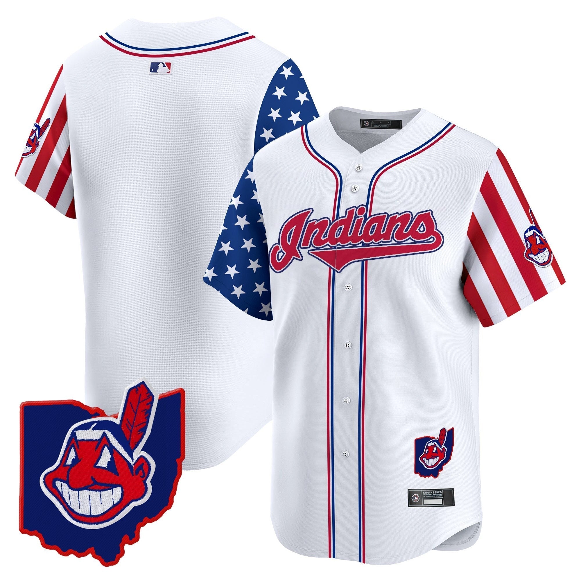 Cleveland Indians 2025 Independence Day Vapor Premier Limited Jersey - All Stitched