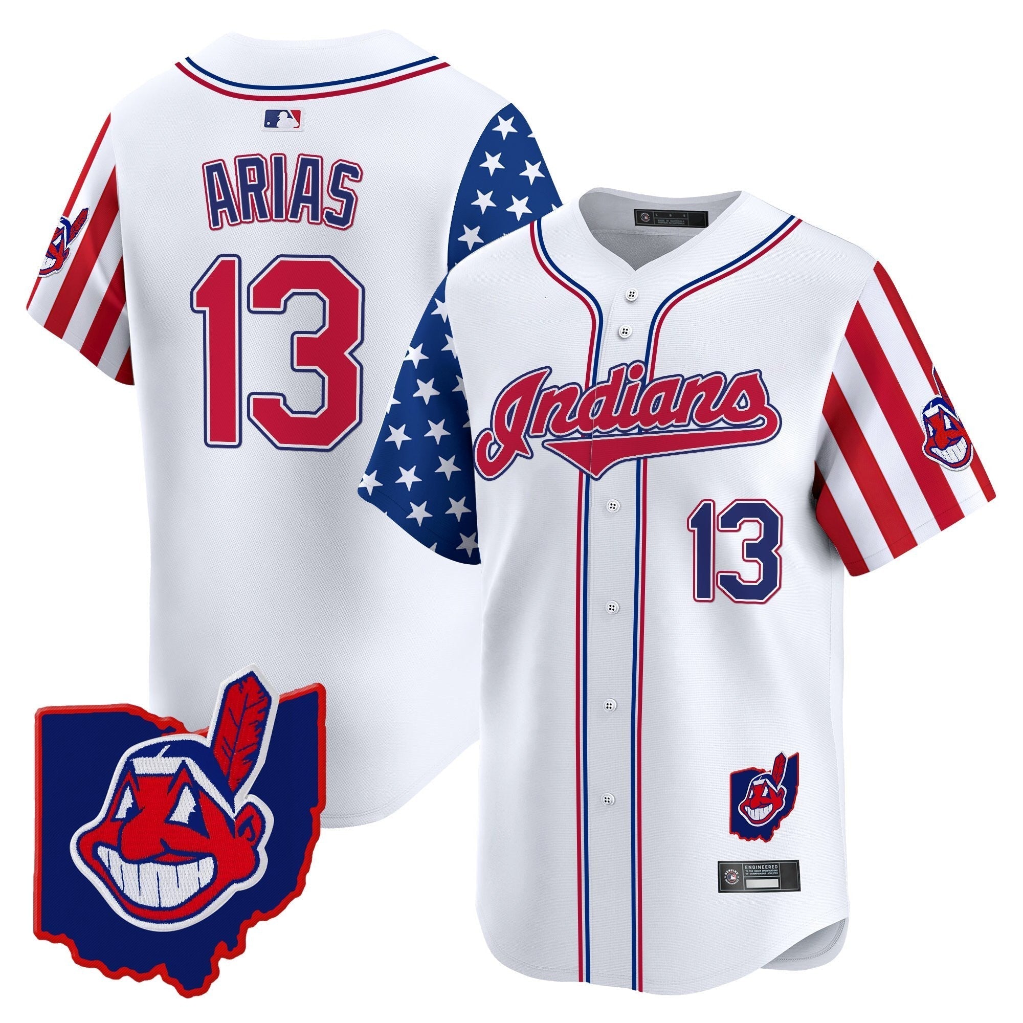 Cleveland Indians 2025 Independence Day Vapor Premier Limited Jersey - All Stitched