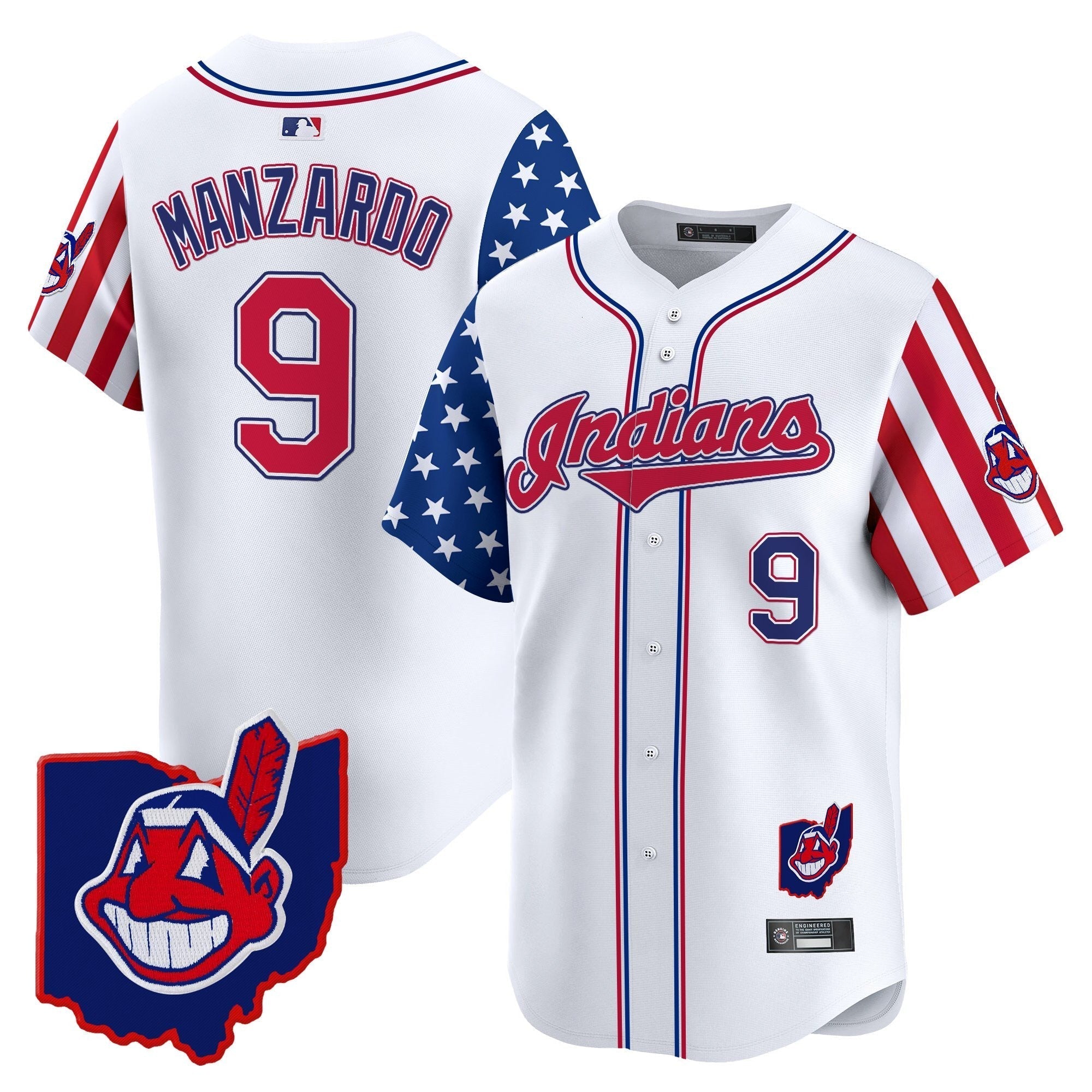 Cleveland Indians 2025 Independence Day Vapor Premier Limited Jersey - All Stitched