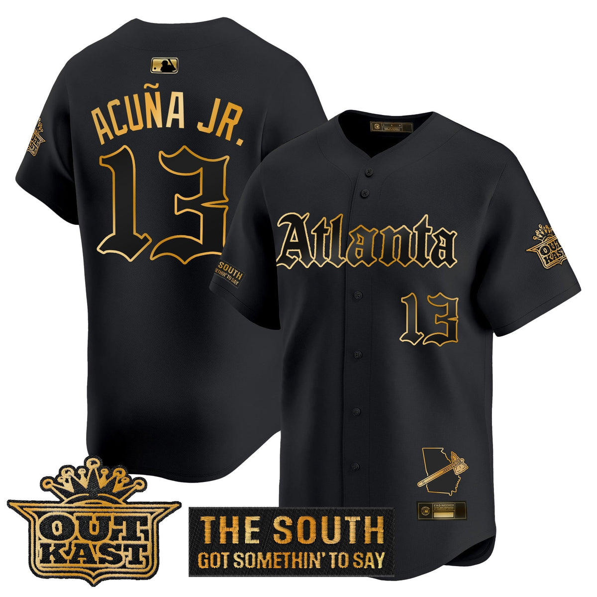 ATL 'Gothic South x Outkast Edition' Gold Vapor Premier Limited Jersey - All Stitched