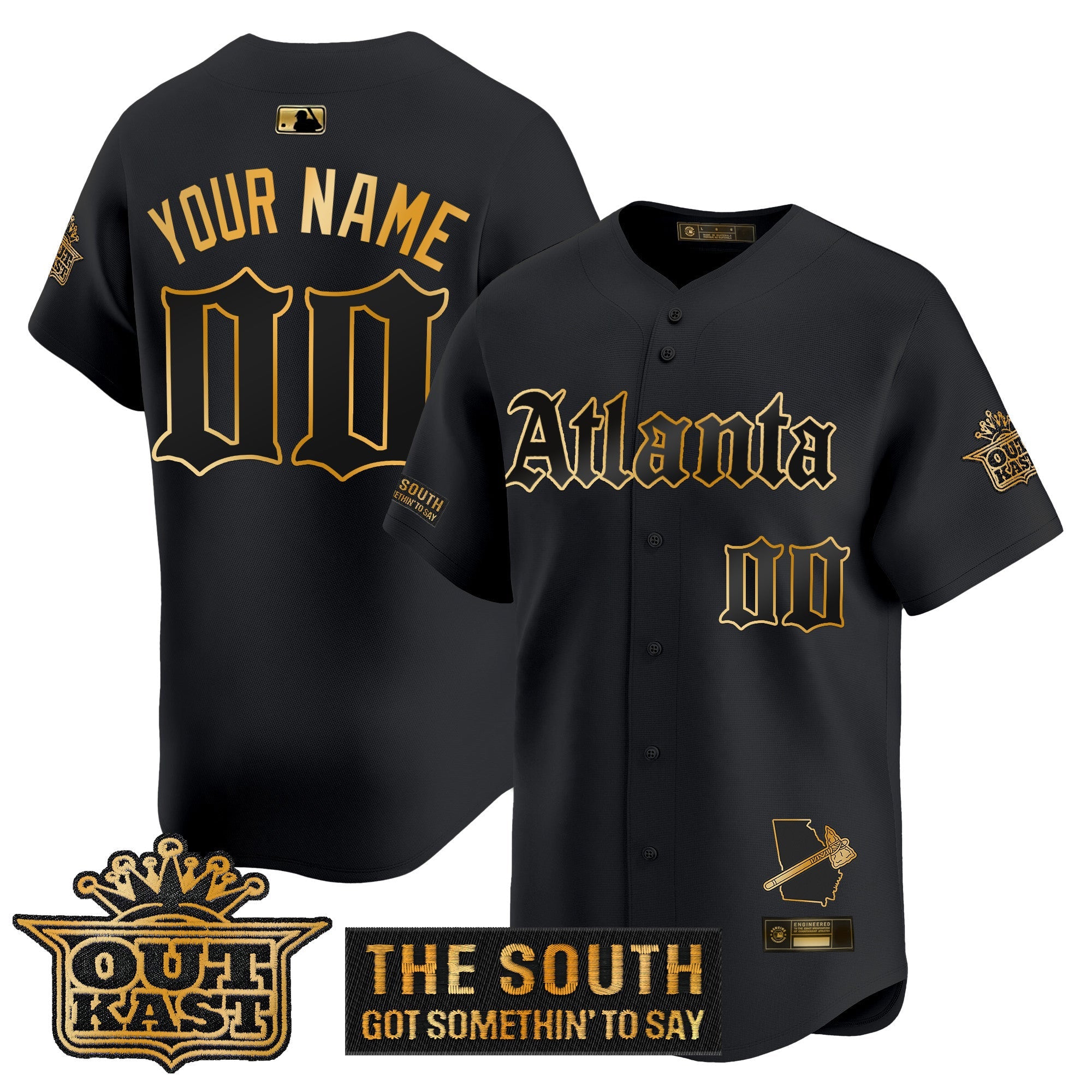 ATL 'Gothic South x Outkast Edition' Gold Vapor Premier Limited Custom Jersey - All Stitched