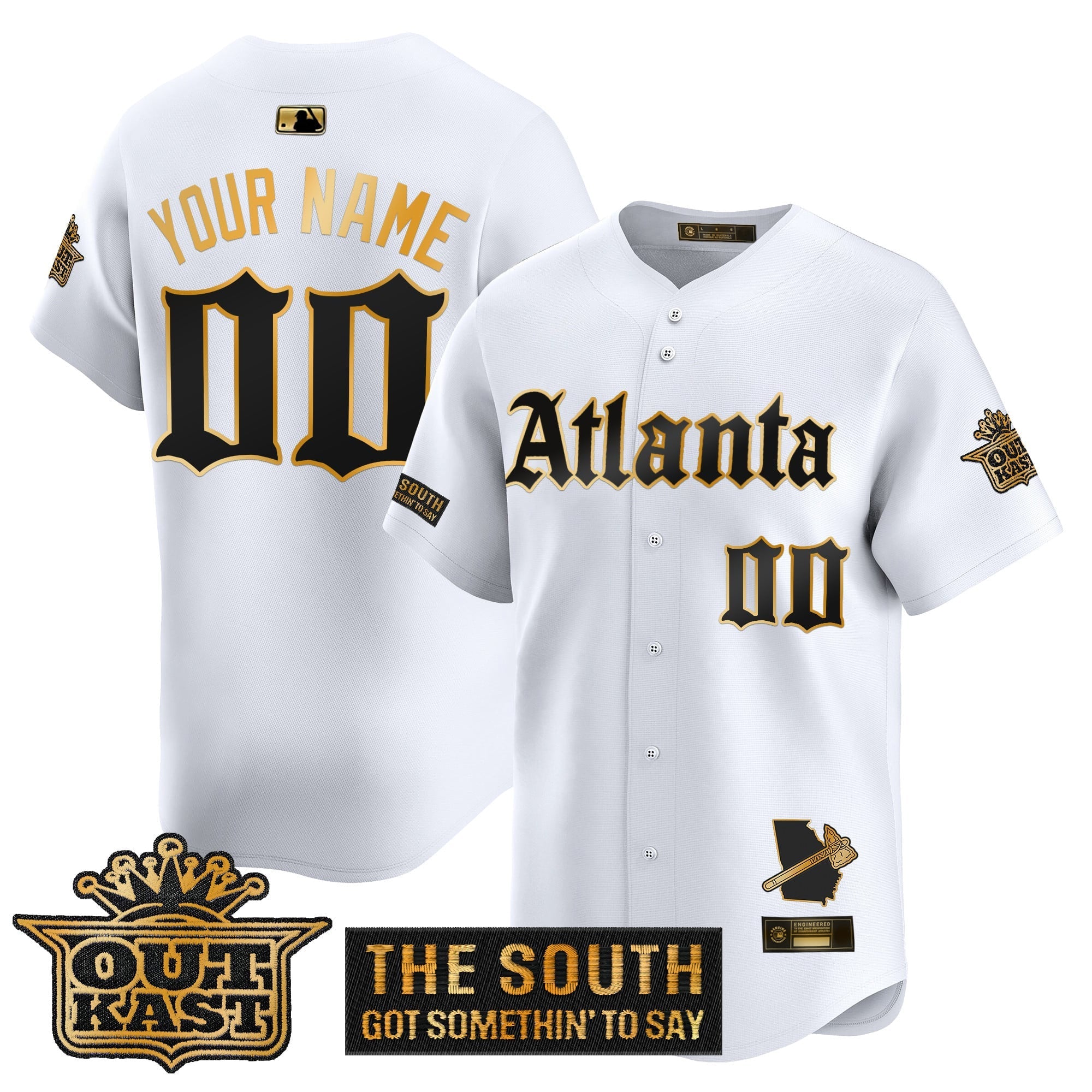 ATL 'Gothic South x Outkast Edition' Gold Vapor Premier Limited Custom Jersey - All Stitched