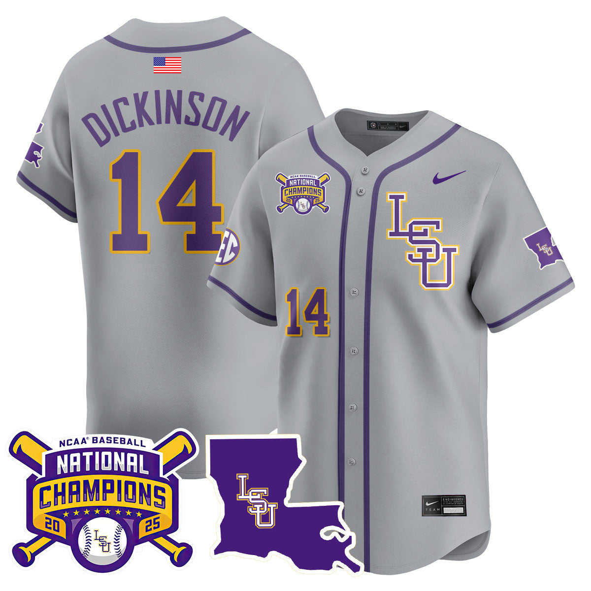 LSU 2025 World Series Champions Limited Jersey - All Stitched