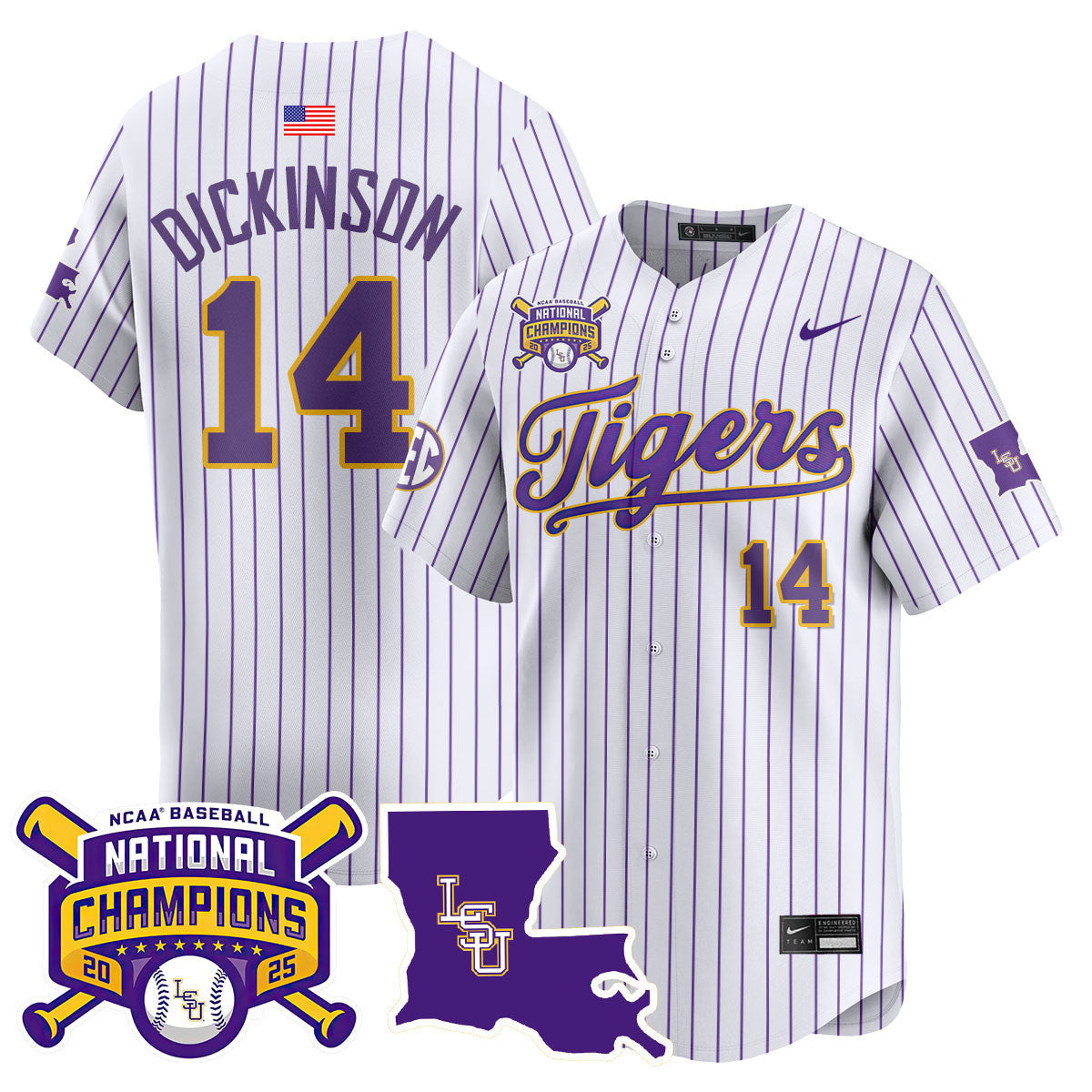 LSU 2025 World Series Champions Limited Jersey - All Stitched