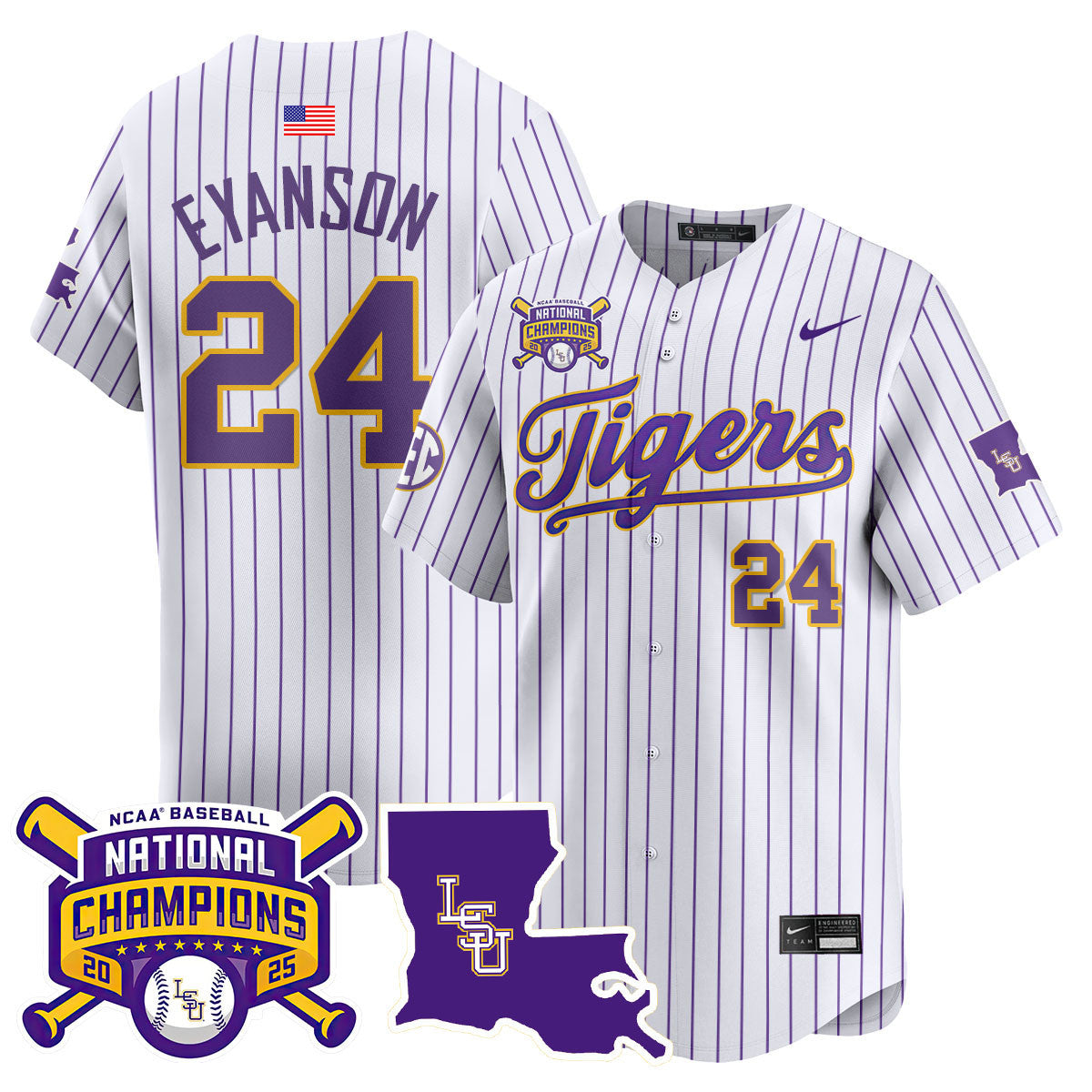 LSU 2025 World Series Champions Limited Jersey - All Stitched