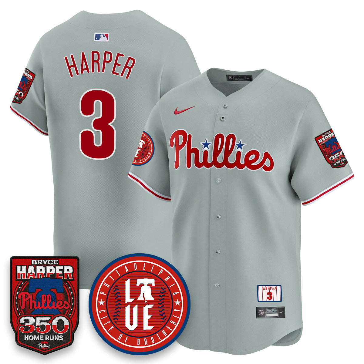 Bryce Harper PHI 350 Home Runs Jersey - All Stitched