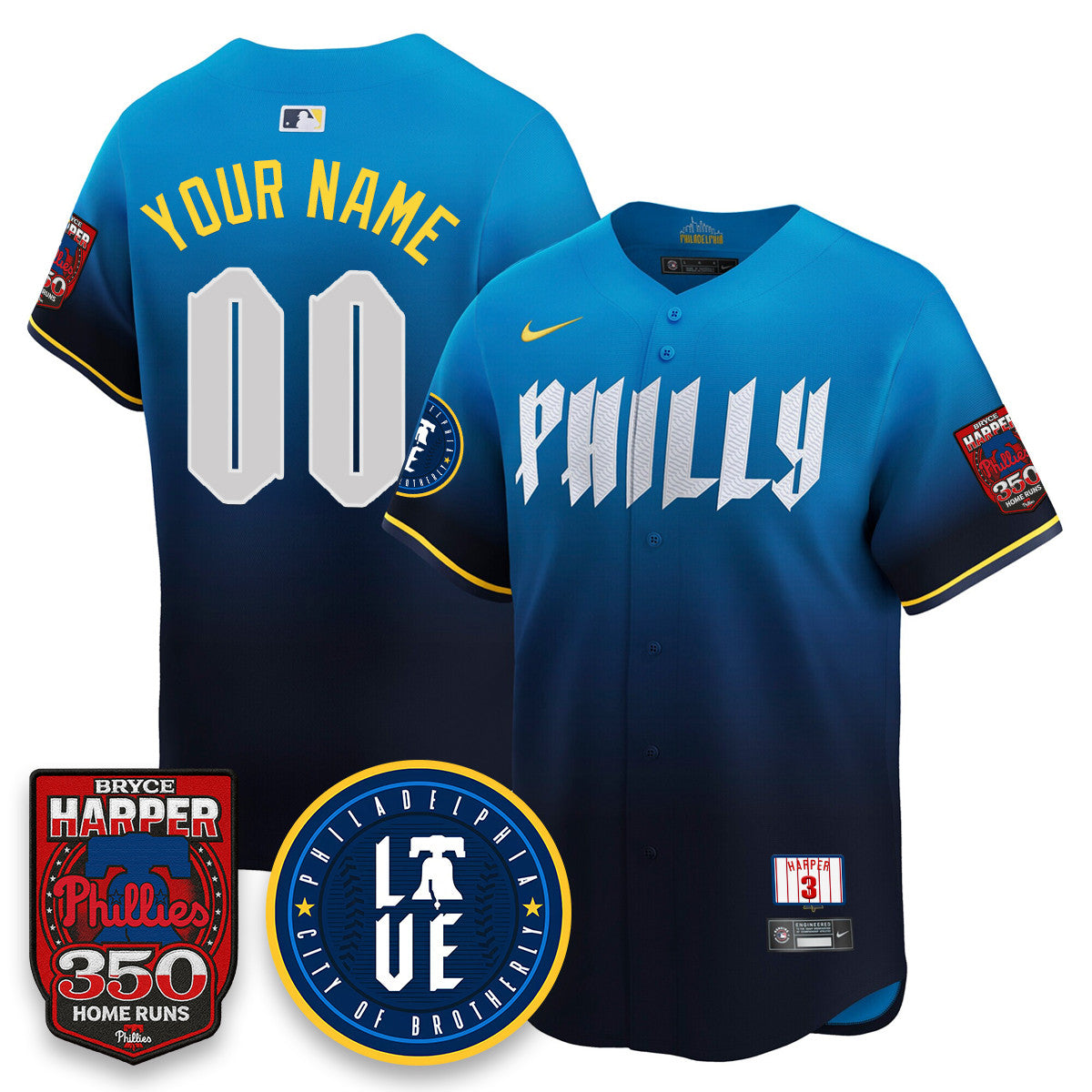 Bryce Harper PHI 350 Home Runs Jersey - All Stitched