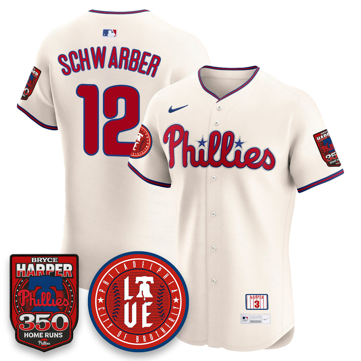 Bryce Harper PHI 350 Home Runs Jersey - All Stitched