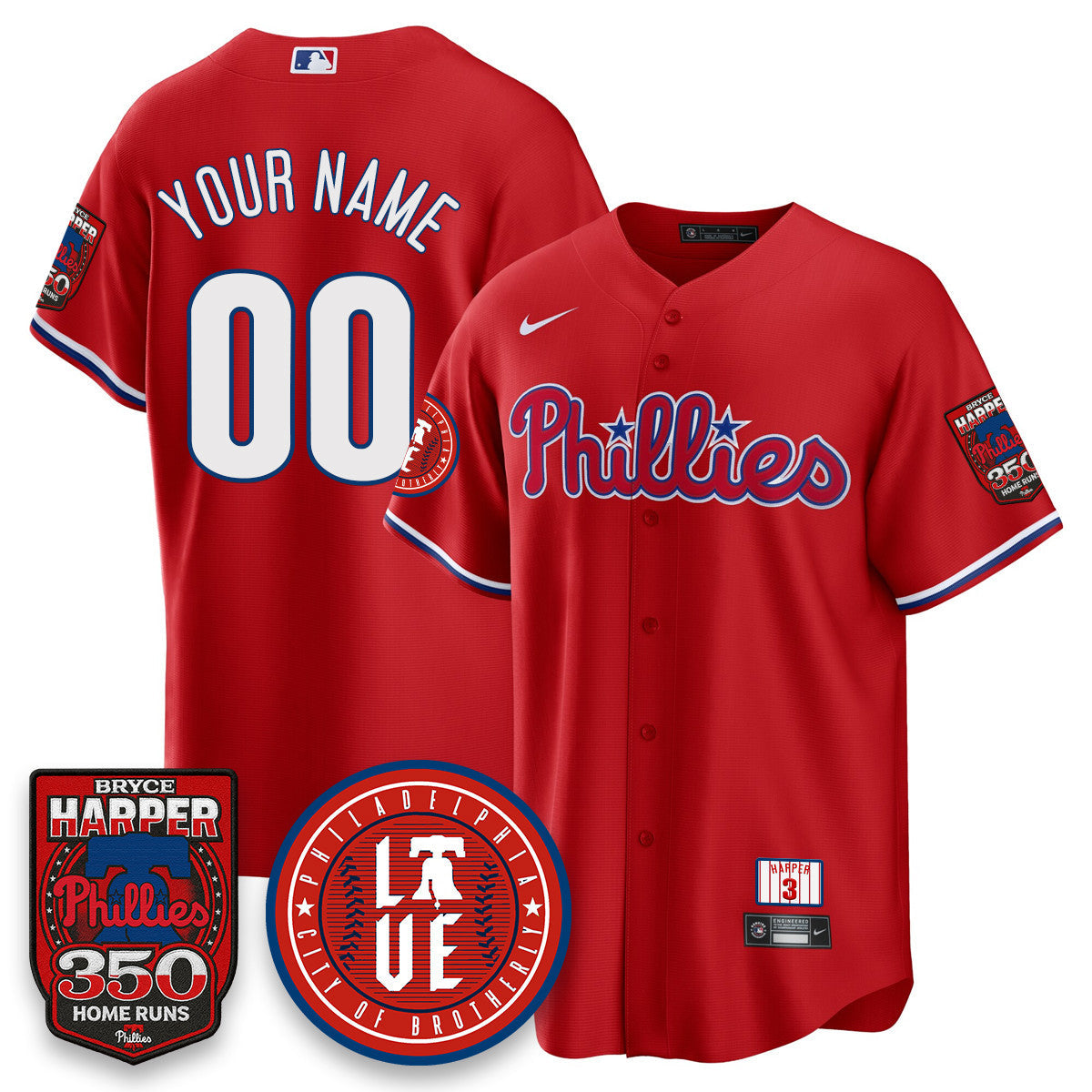 Bryce Harper PHI 350 Home Runs Jersey - All Stitched