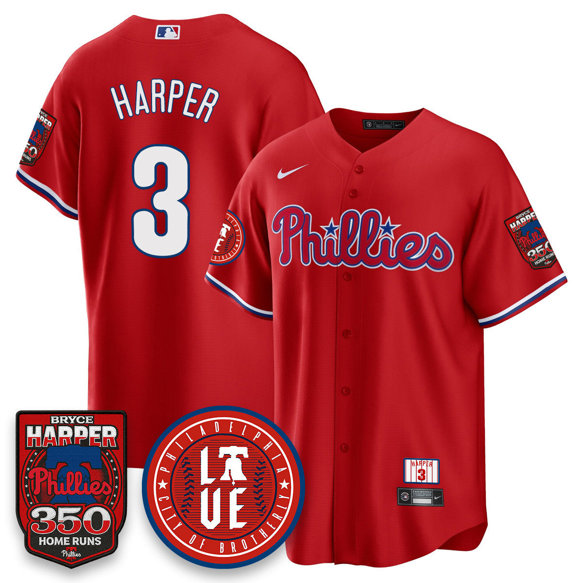 Bryce Harper PHI 350 Home Runs Jersey - All Stitched