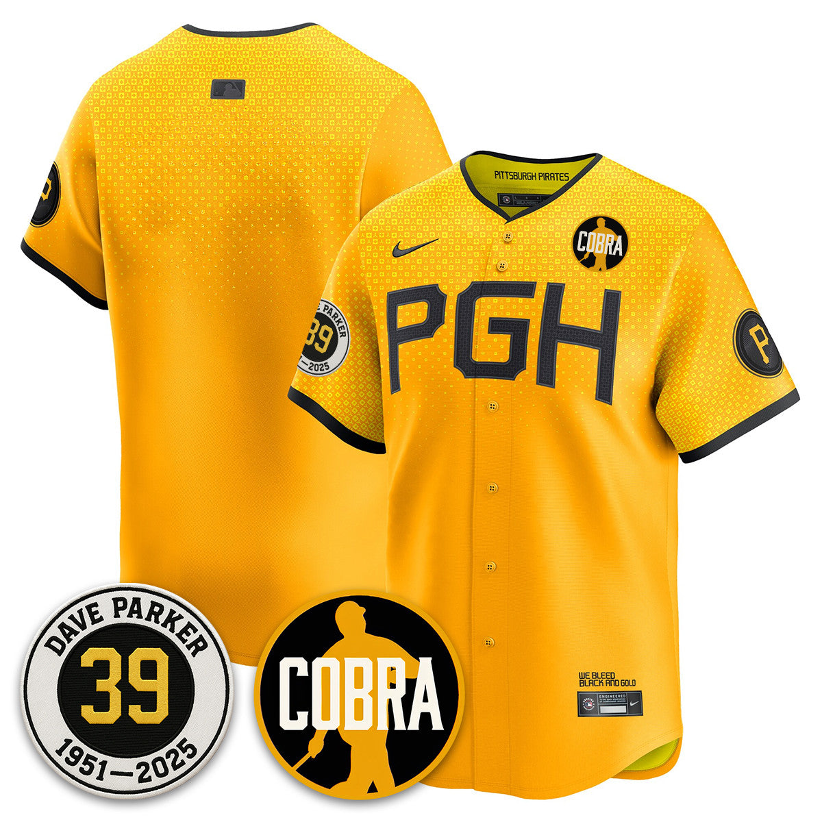 PIT Memories Dave Parker Jersey- “COBRA” Patch - All Stitched