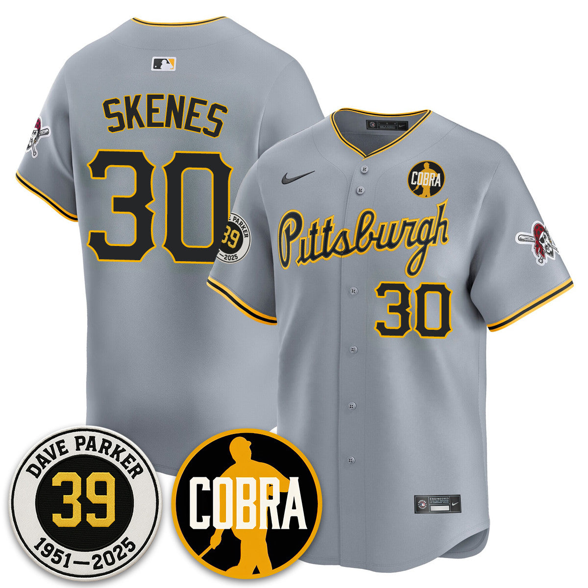 PIT Memories Dave Parker Jersey- “COBRA” Patch - All Stitched
