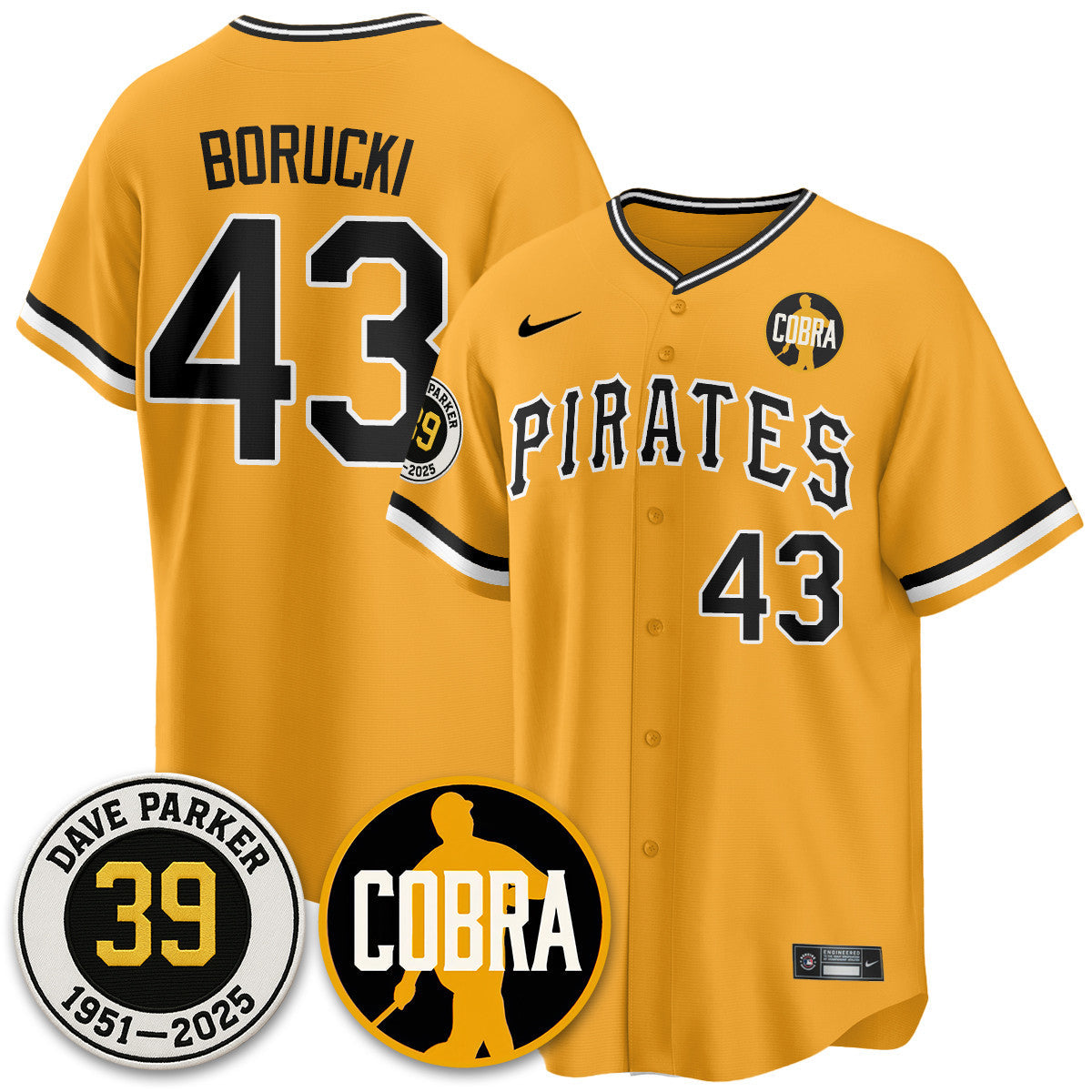 PIT Memories Dave Parker Jersey- “COBRA” Patch - All Stitched