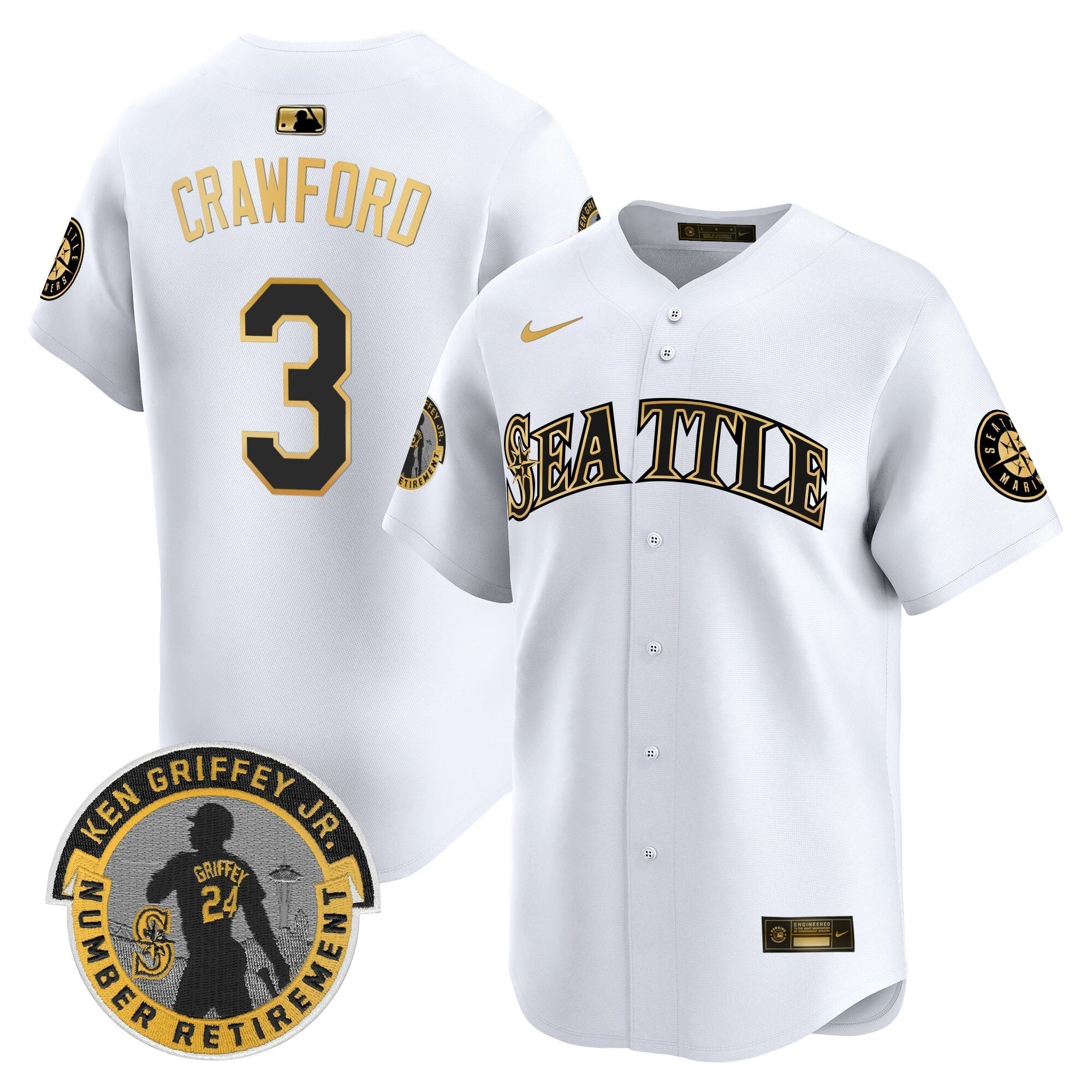 SEA 2025 Ken Griffey Jr. Patch Vapor Premier Limited Jersey - All Stitched