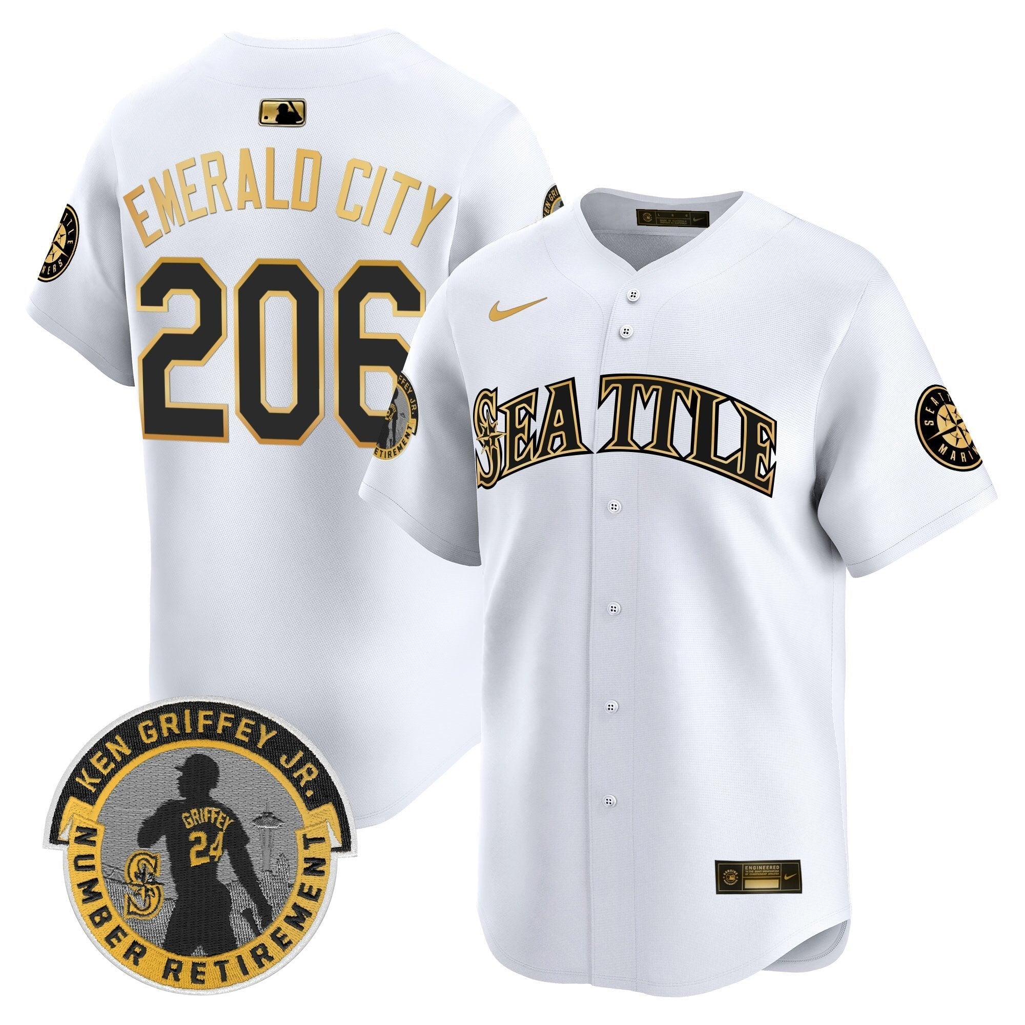 SEA 2025 Ken Griffey Jr. Patch Vapor Premier Limited Jersey - All Stitched