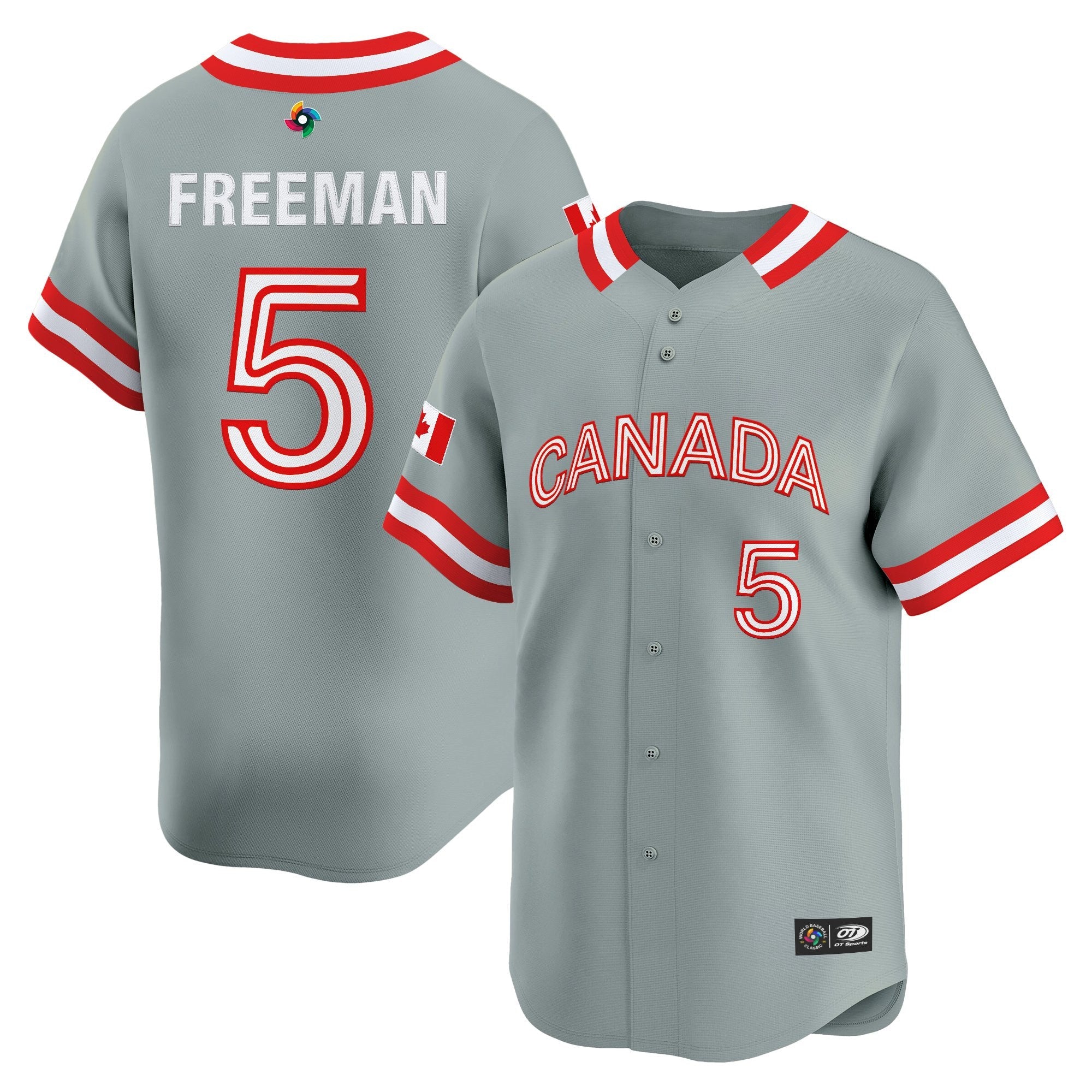 Team Canada World Baseball Classic Vapor Premier Jersey - 2026 Roster (Projected Number) - All Stitched