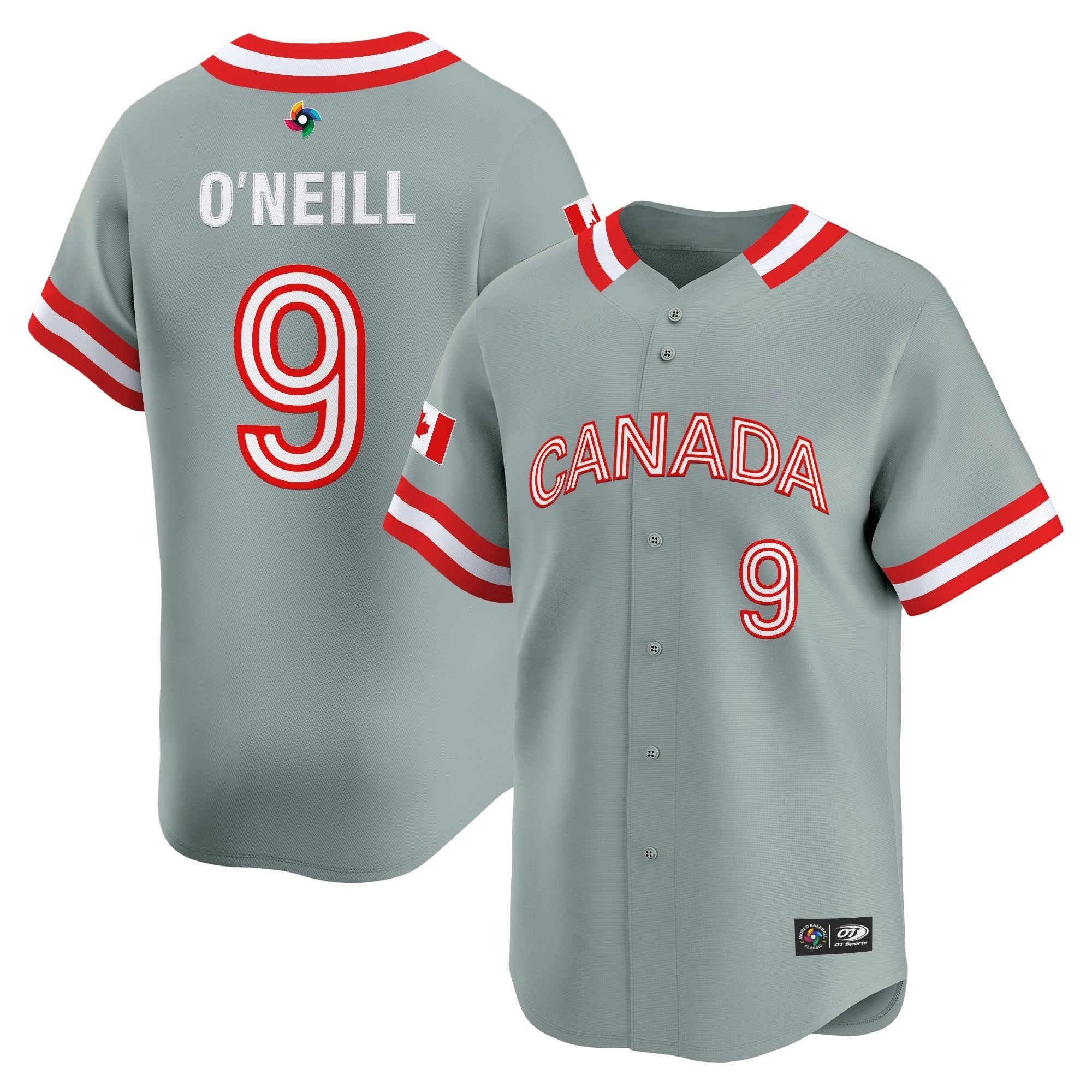 Team Canada World Baseball Classic Vapor Premier Jersey - 2026 Roster (Projected Number) - All Stitched