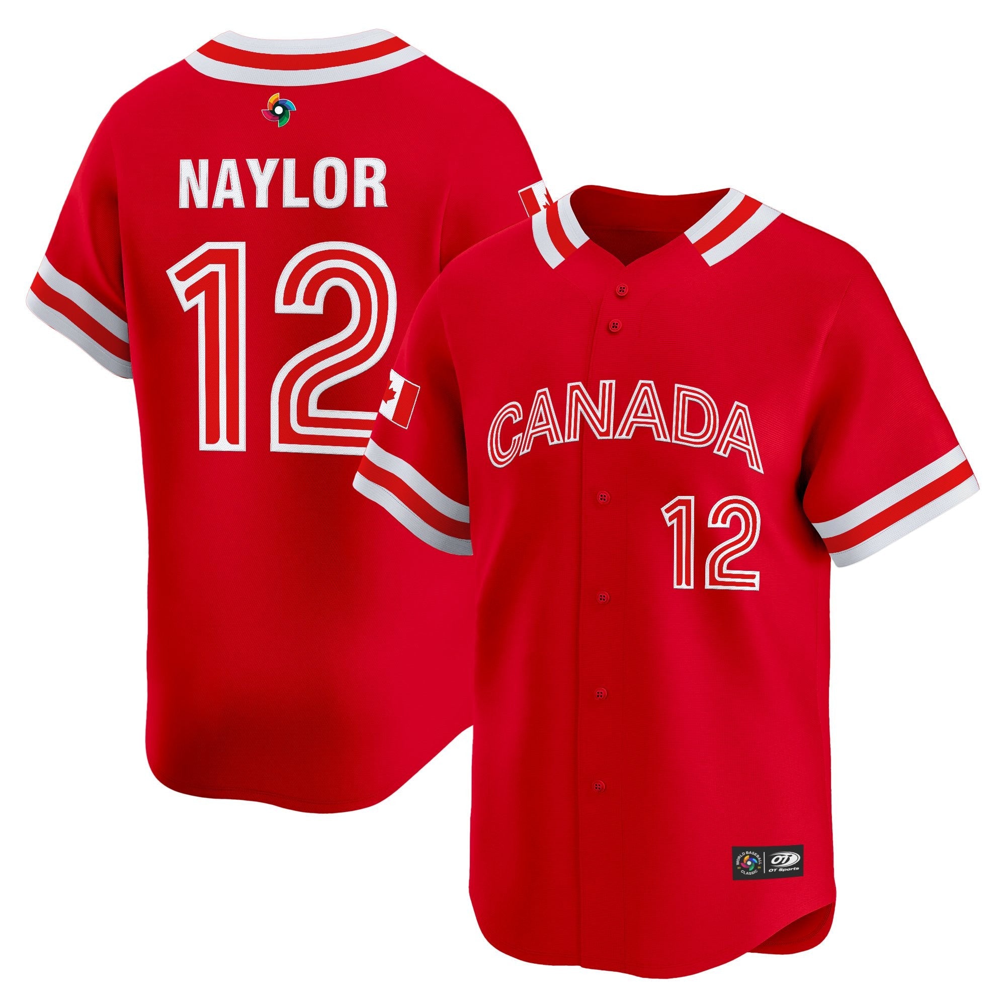 Team Canada World Baseball Classic Vapor Premier Jersey - 2026 Roster (Projected Number) - All Stitched