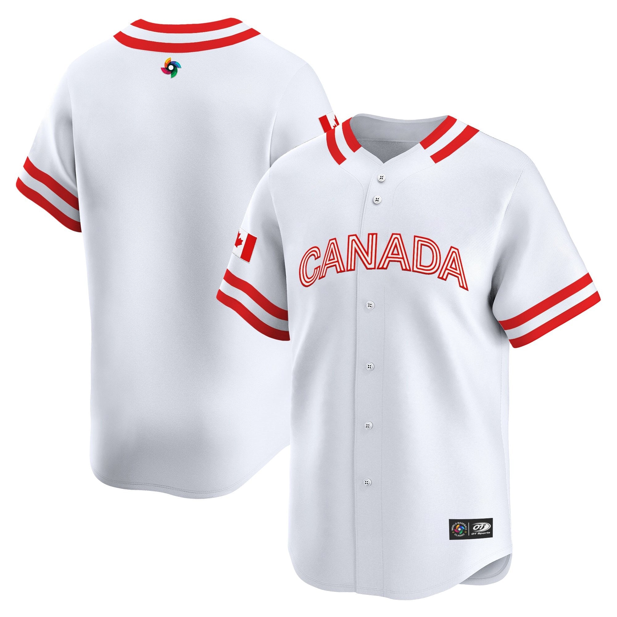 Team Canada World Baseball Classic Vapor Premier Jersey - 2026 Roster (Projected Number) - All Stitched