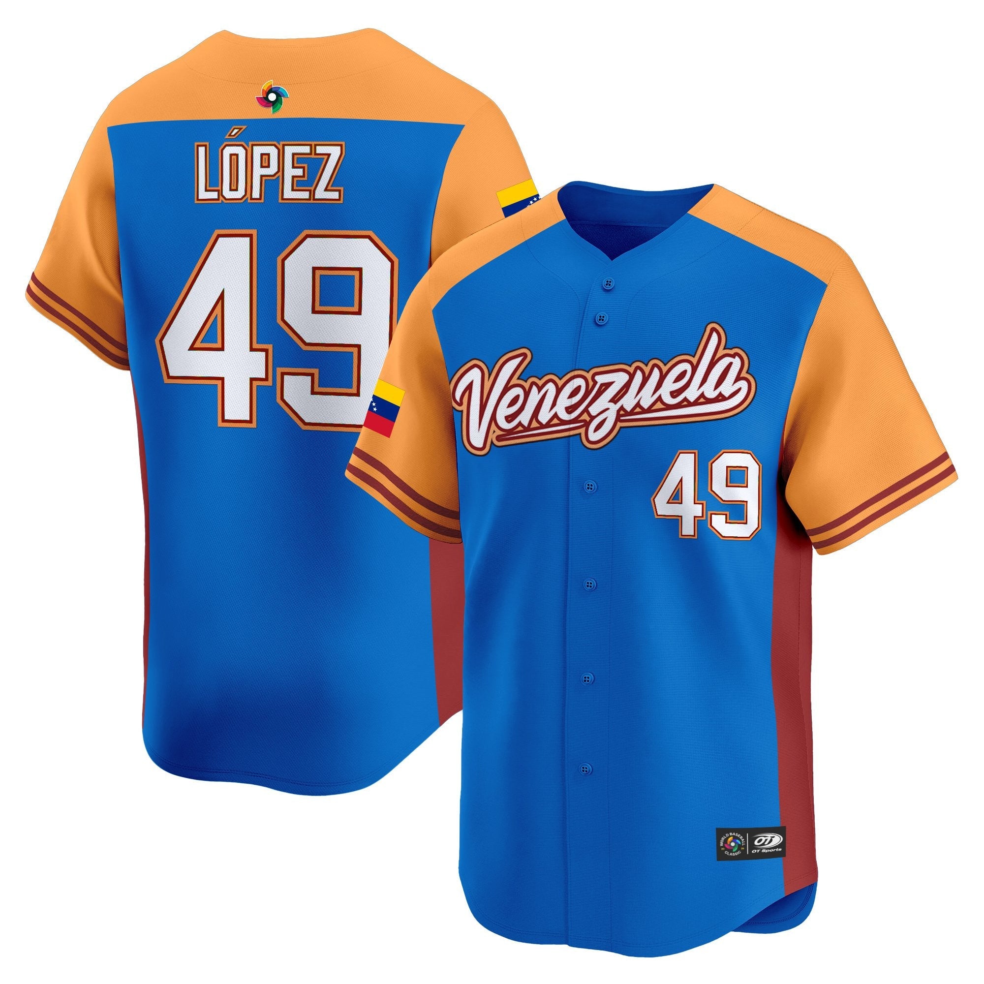 Team Venezuela World Baseball Classic Vapor Premier Jersey - 2026 Roster - All Stitched