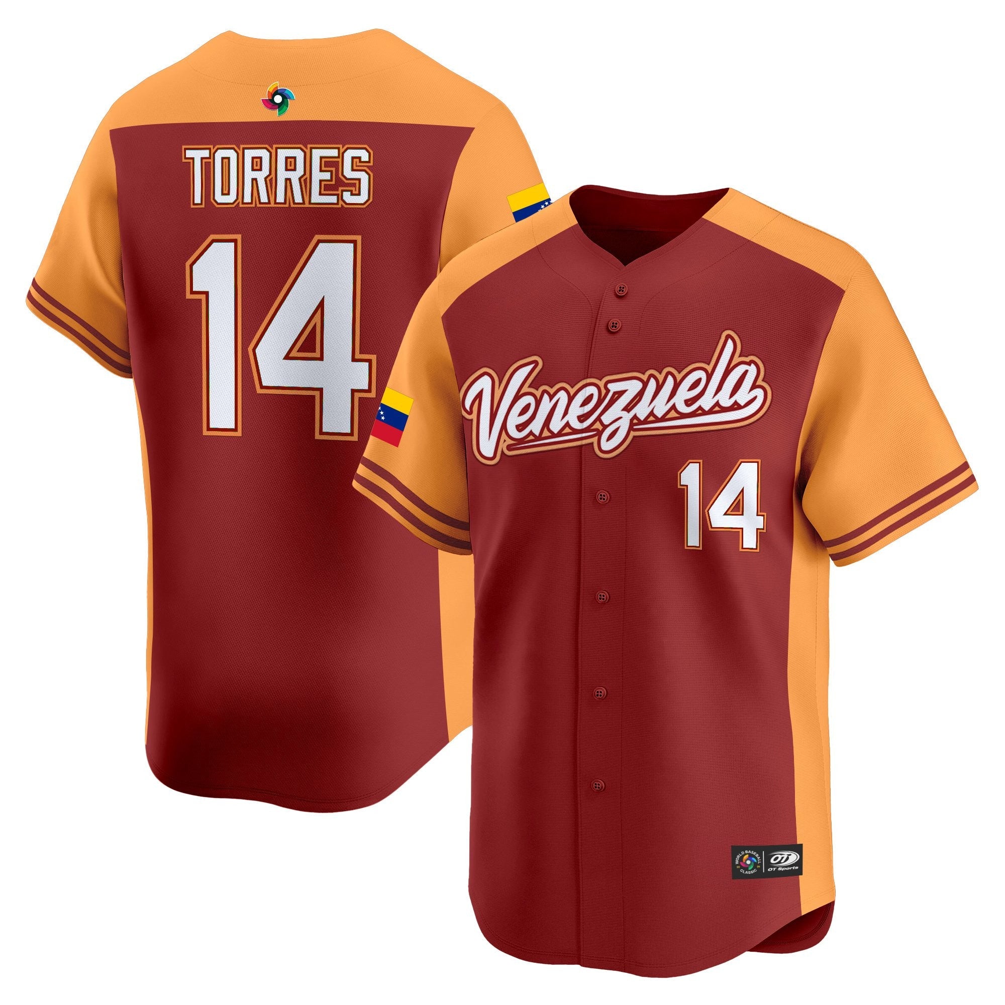 Team Venezuela World Baseball Classic Vapor Premier Jersey - 2026 Roster - All Stitched