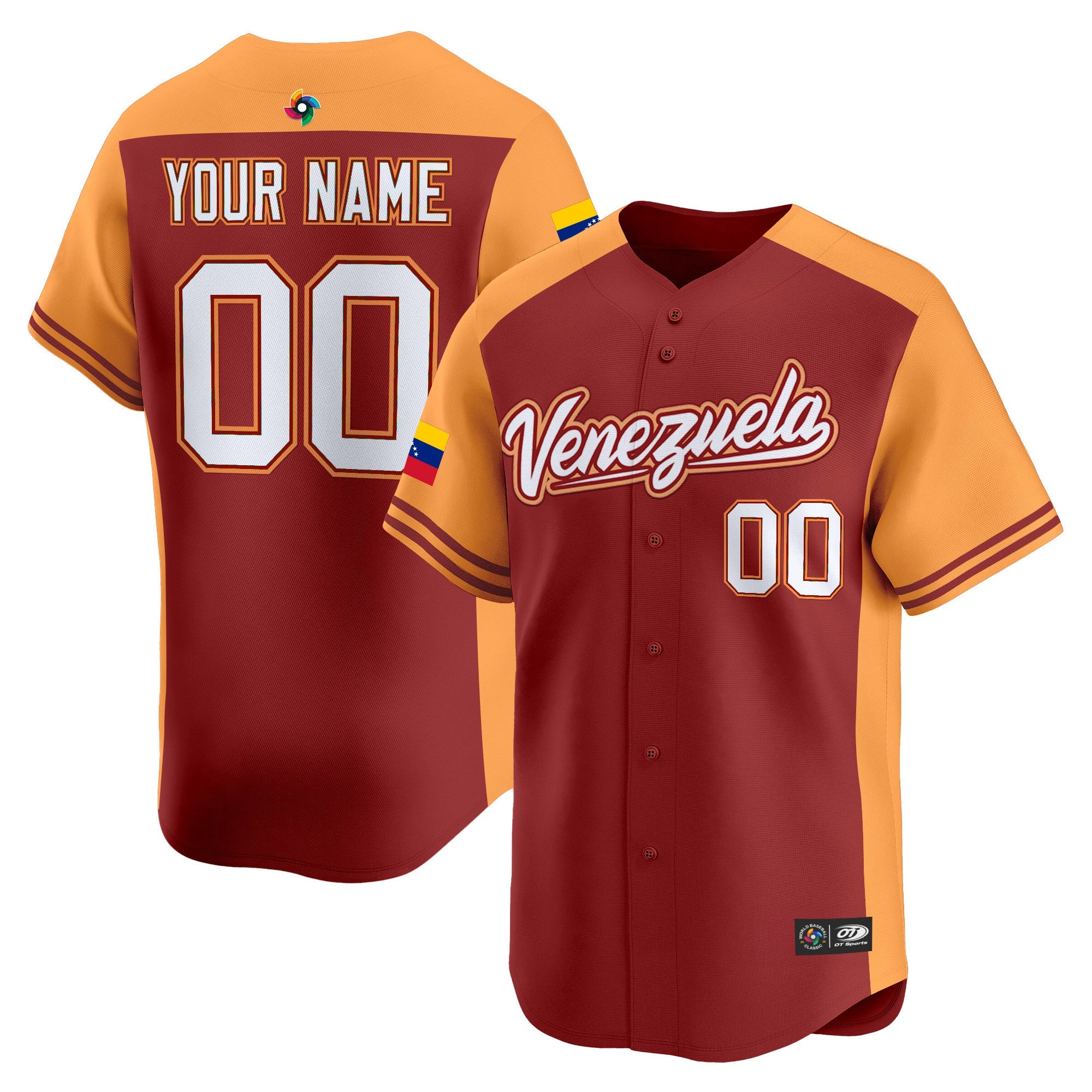 Team Venezuela World Baseball Classic Vapor Premier Custom Jersey - 2026 Roster - All Stitched