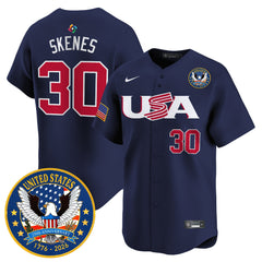 Team USA World Baseball Classic United States 250th Anniversary Patch Vapor Premier Jersey - 2026 Roster - All Stitched