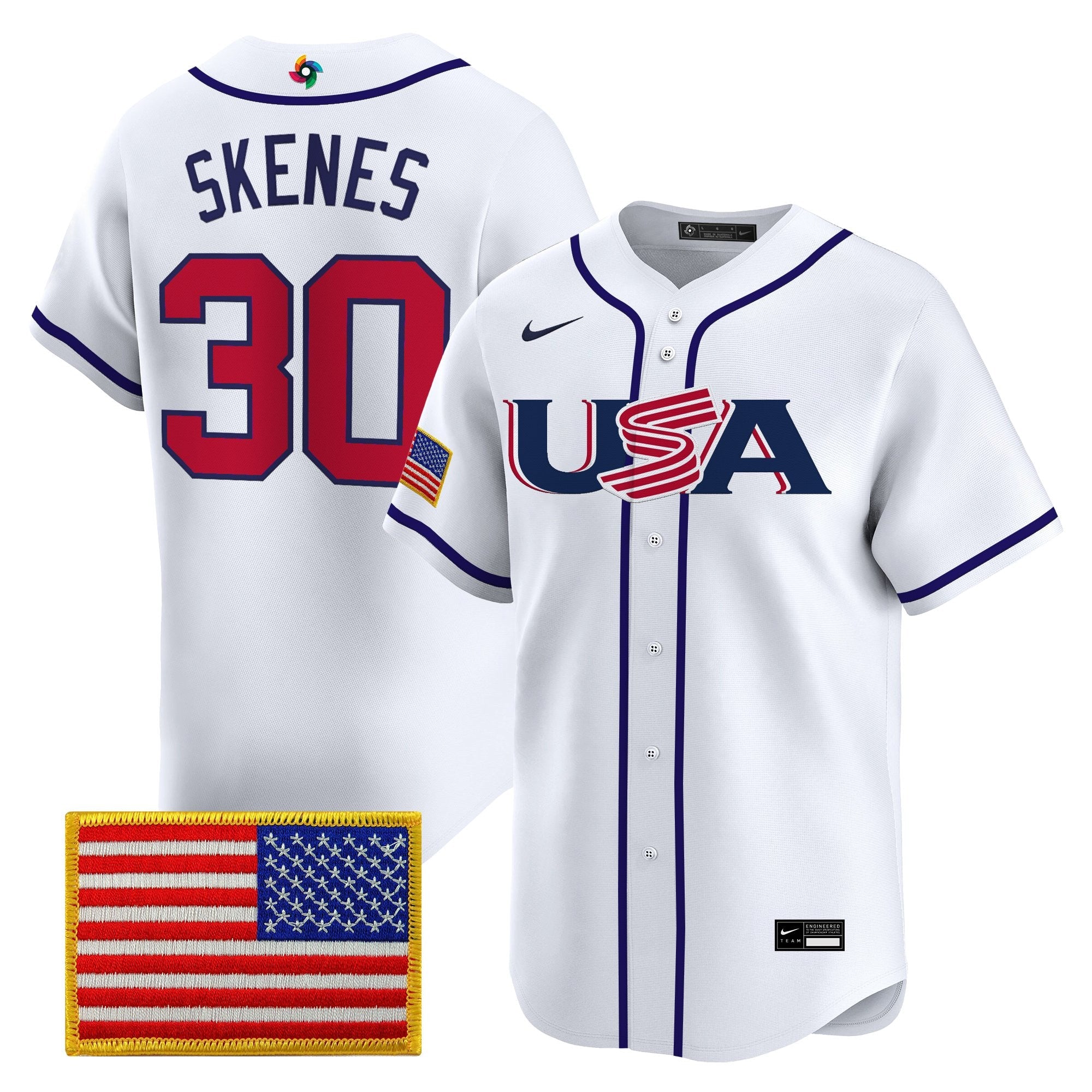 Team USA World Baseball Classic Vapor Premier Jersey - 2026 Roster - All Stitched