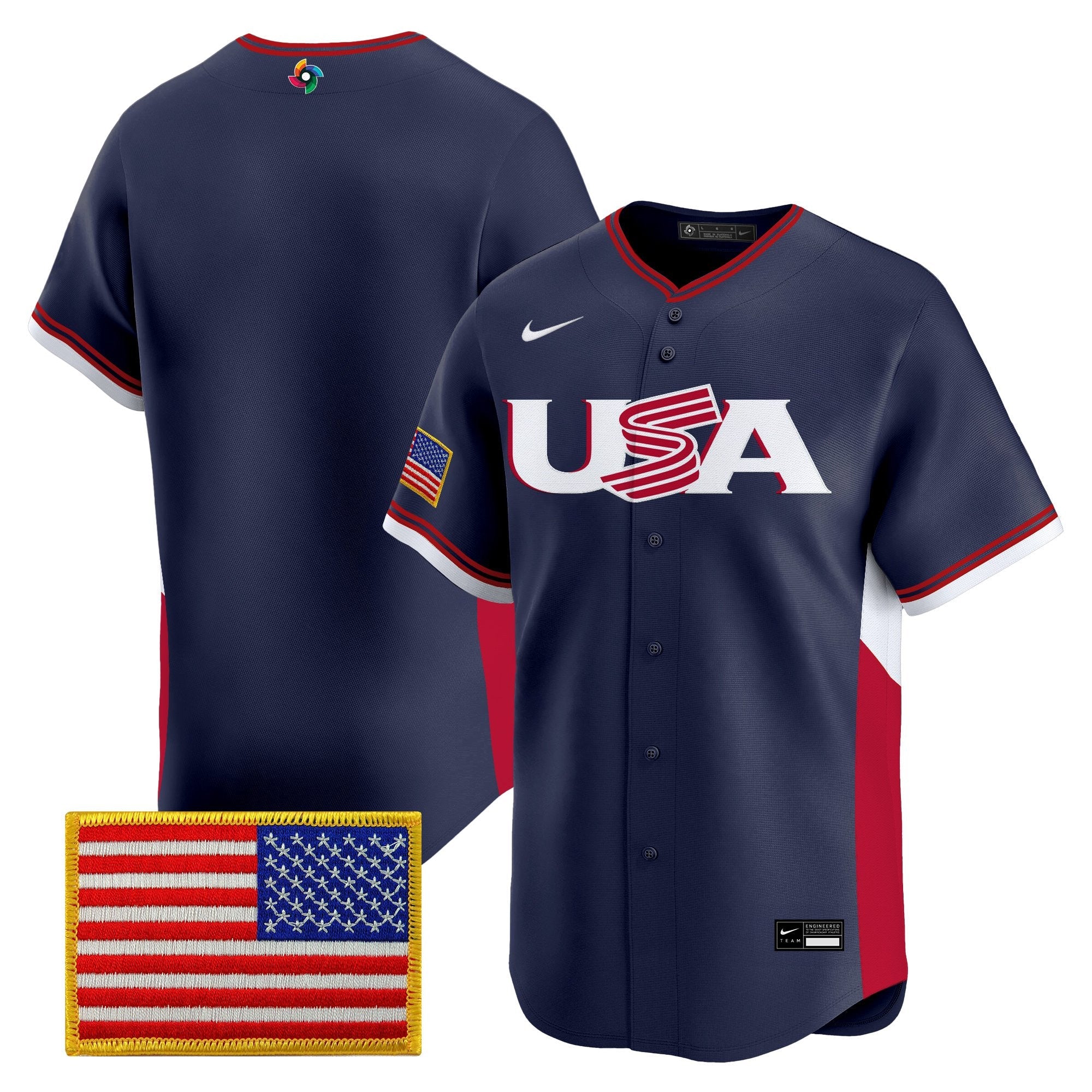 Team USA World Baseball Classic Vapor Premier Jersey - 2026 Roster - All Stitched