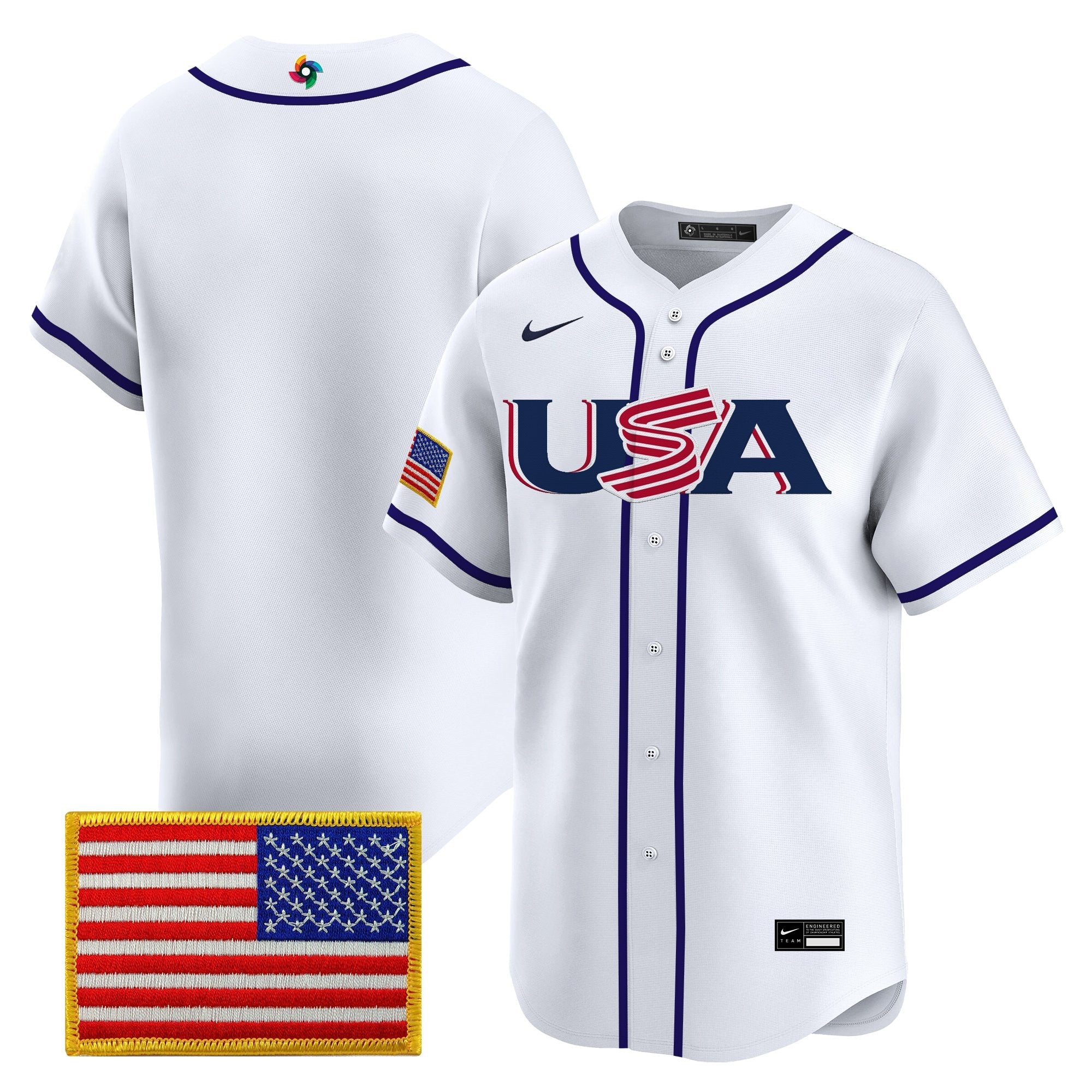 Team USA World Baseball Classic Vapor Premier Jersey - 2026 Roster - All Stitched