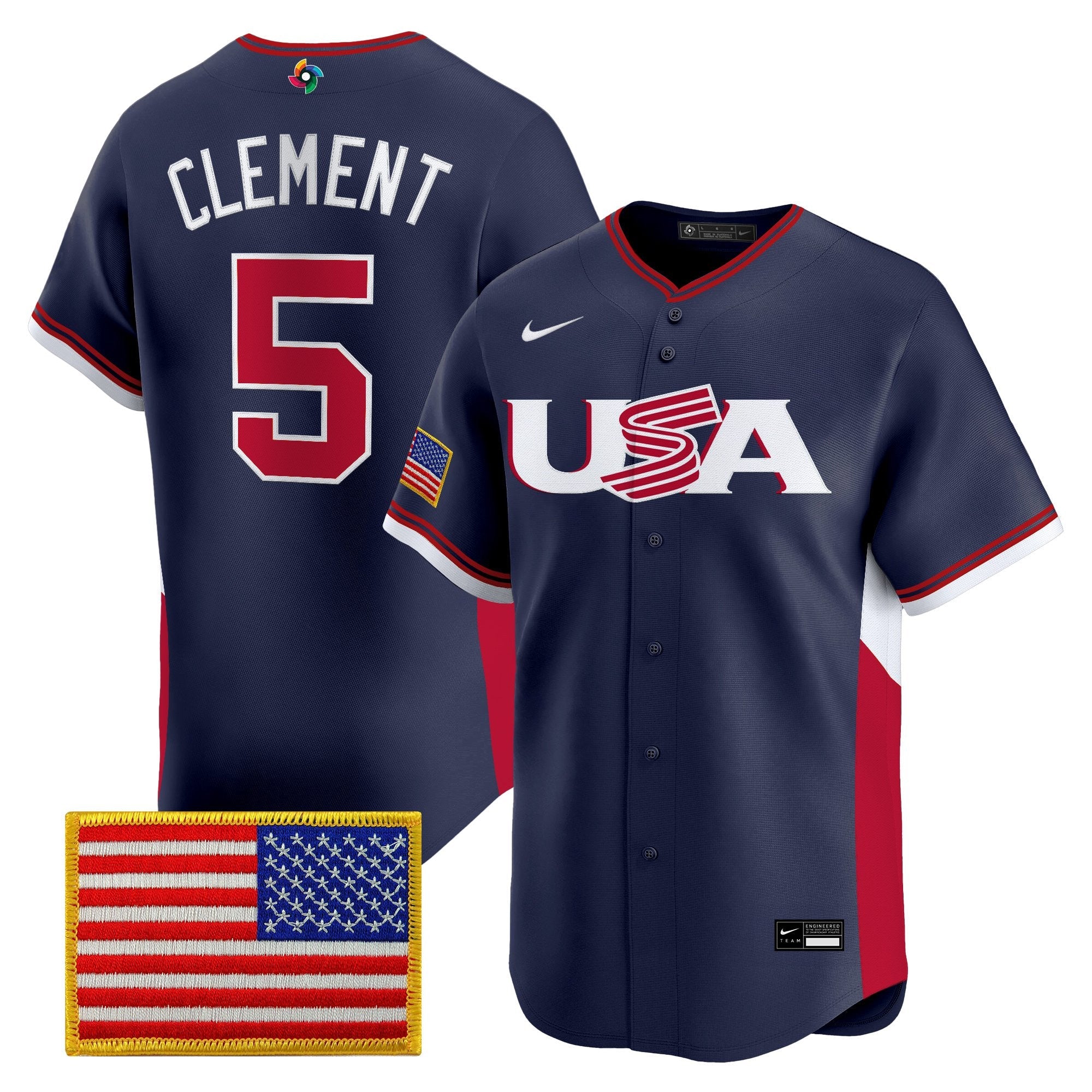 Team USA World Baseball Classic Vapor Premier Jersey - 2026 Roster - All Stitched
