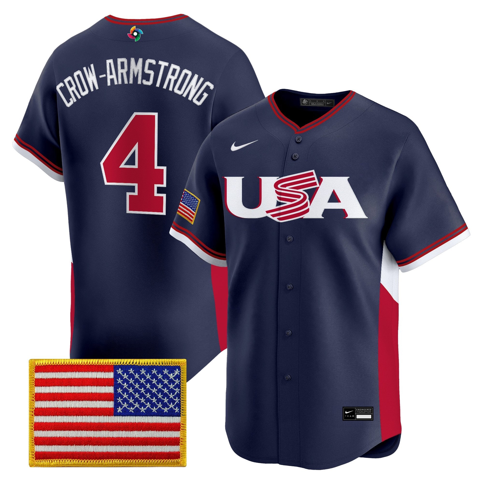 Team USA World Baseball Classic Vapor Premier Jersey - 2026 Roster - All Stitched