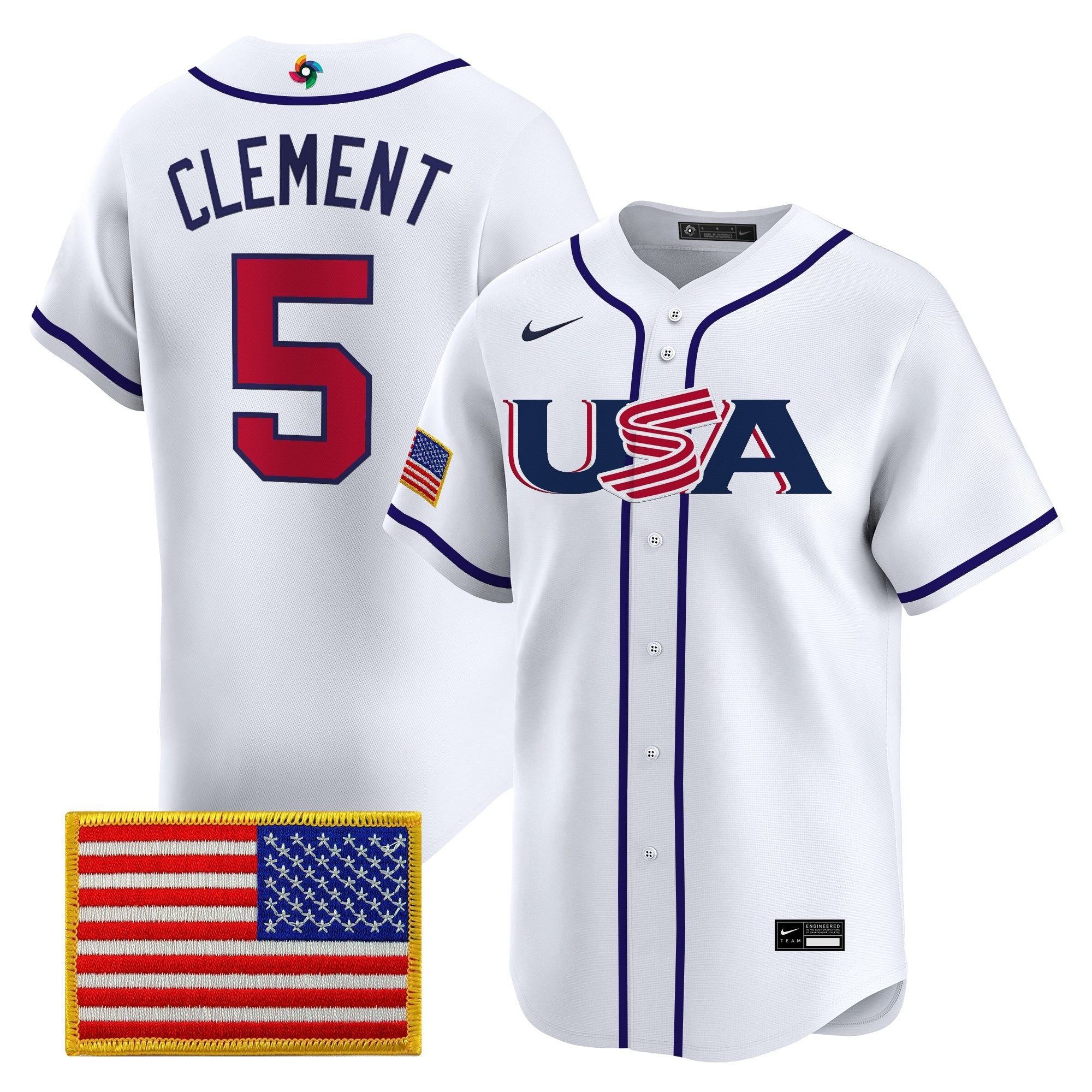 Team USA World Baseball Classic Vapor Premier Jersey - 2026 Roster - All Stitched