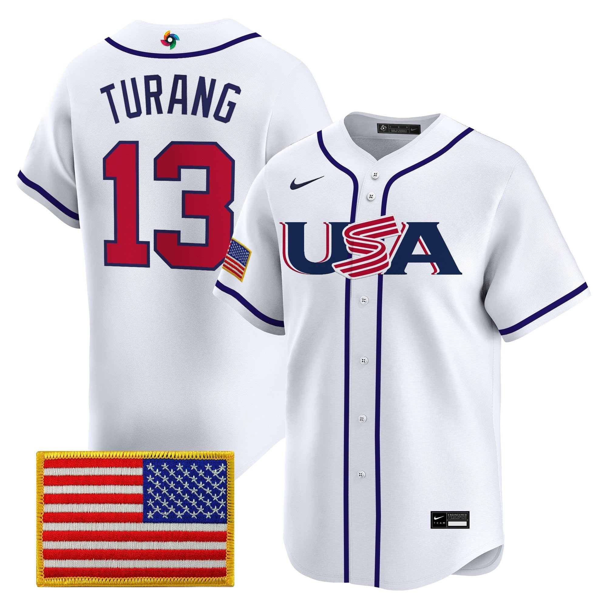 Team USA World Baseball Classic Vapor Premier Jersey - 2026 Roster - All Stitched