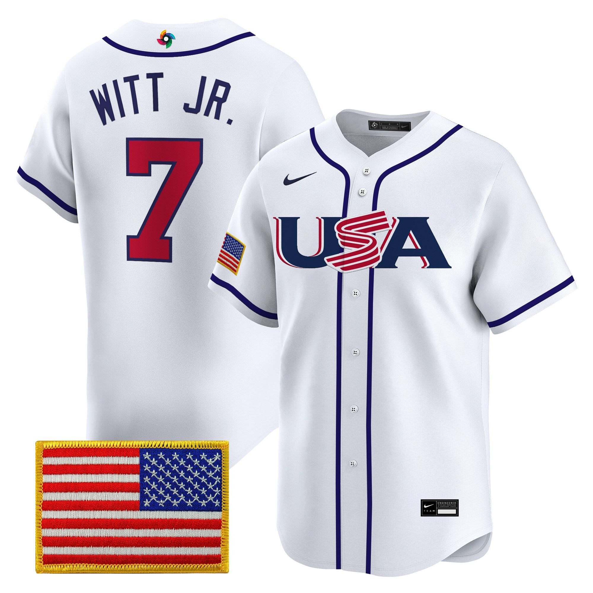 Team USA World Baseball Classic Vapor Premier Jersey - 2026 Roster - All Stitched