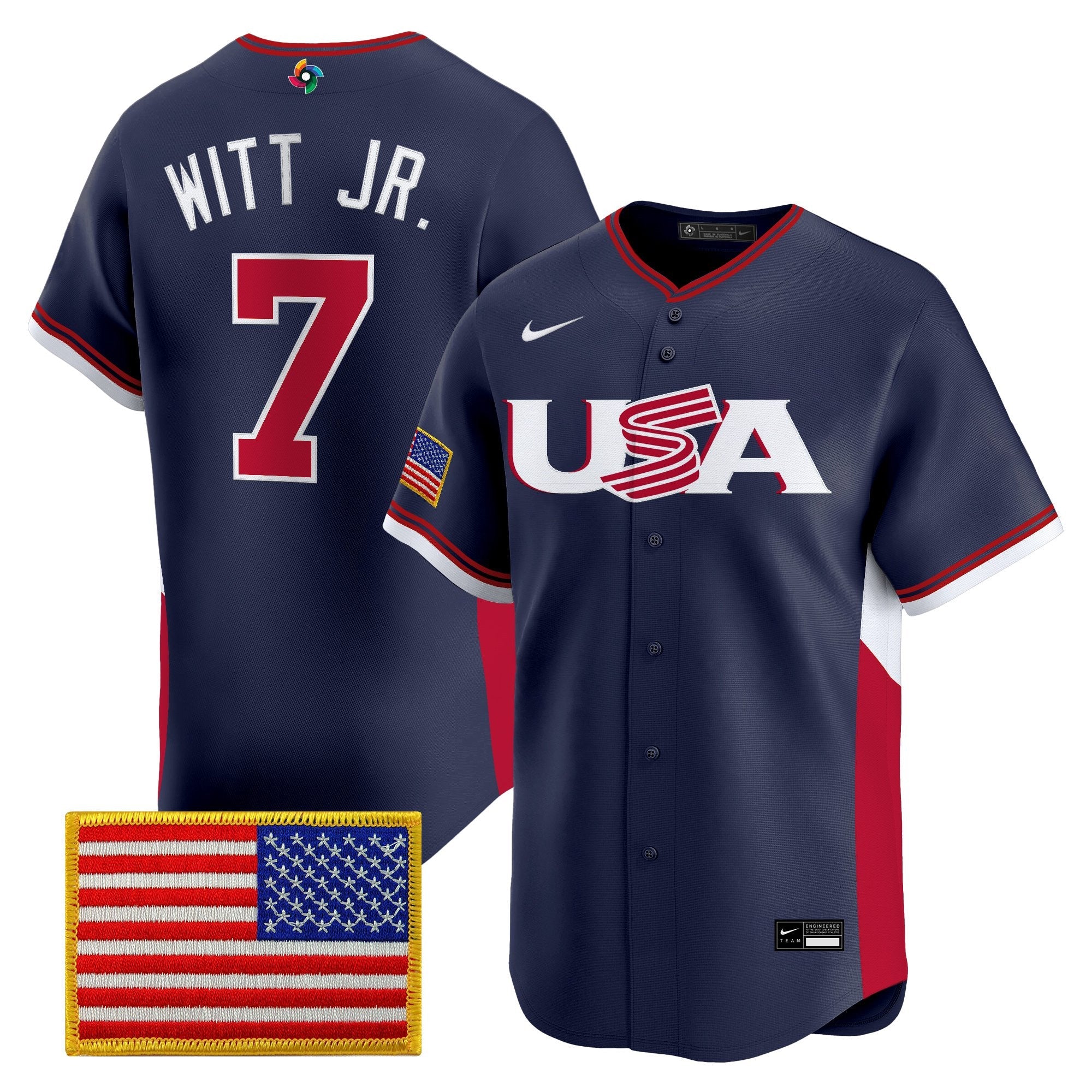 Team USA World Baseball Classic Vapor Premier Jersey - 2026 Roster - All Stitched