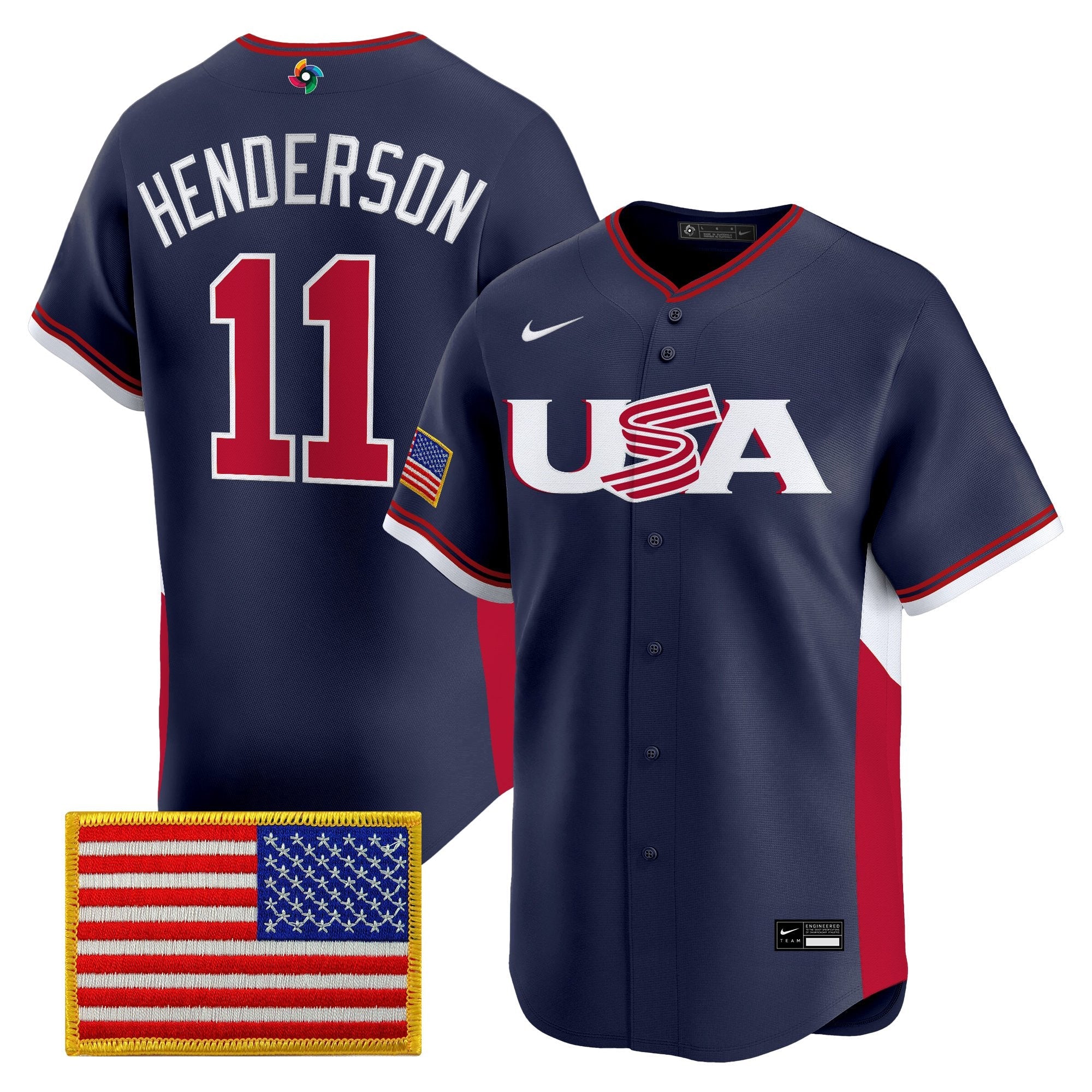 Team USA World Baseball Classic Vapor Premier Jersey - 2026 Roster - All Stitched