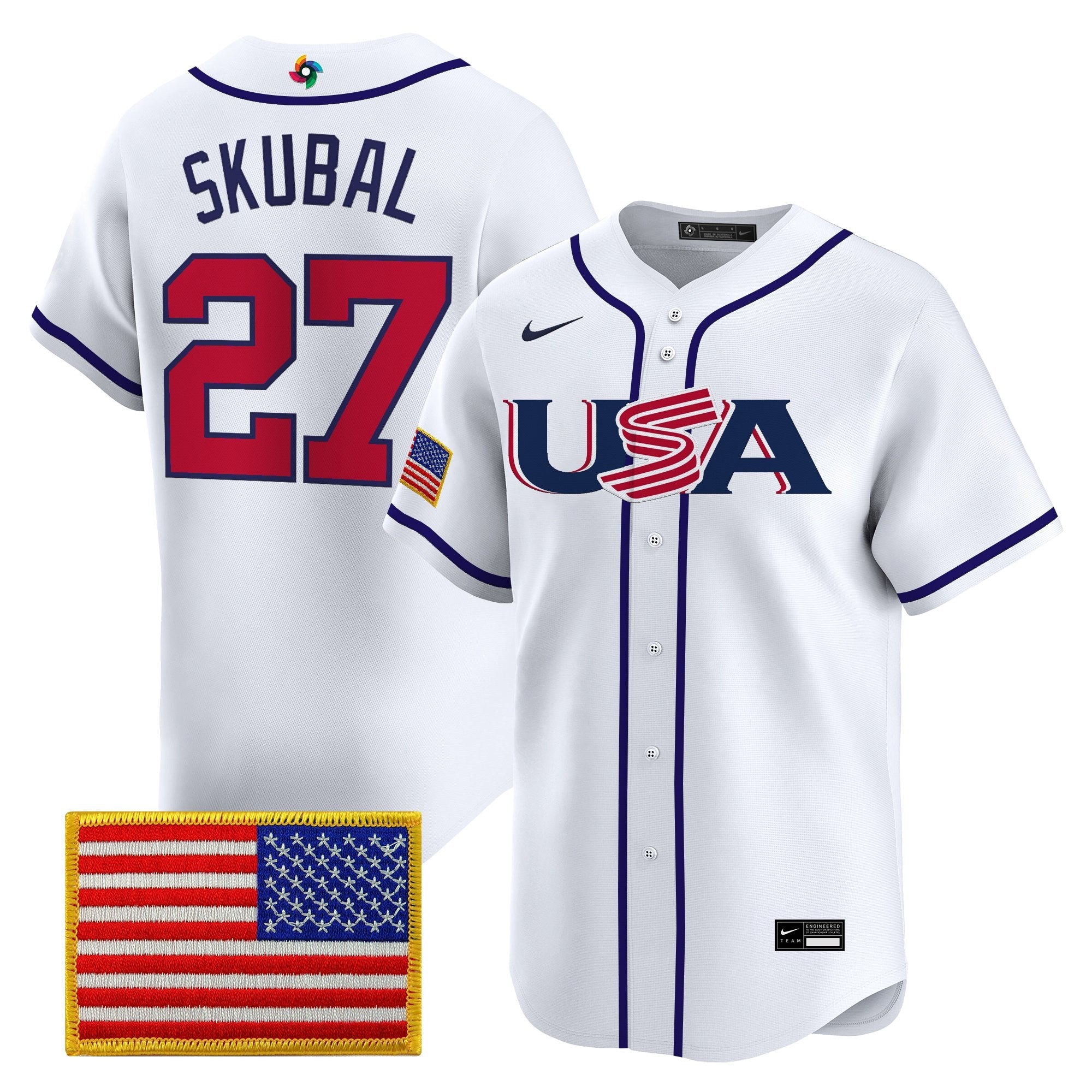 Team USA World Baseball Classic Vapor Premier Jersey - 2026 Roster - All Stitched
