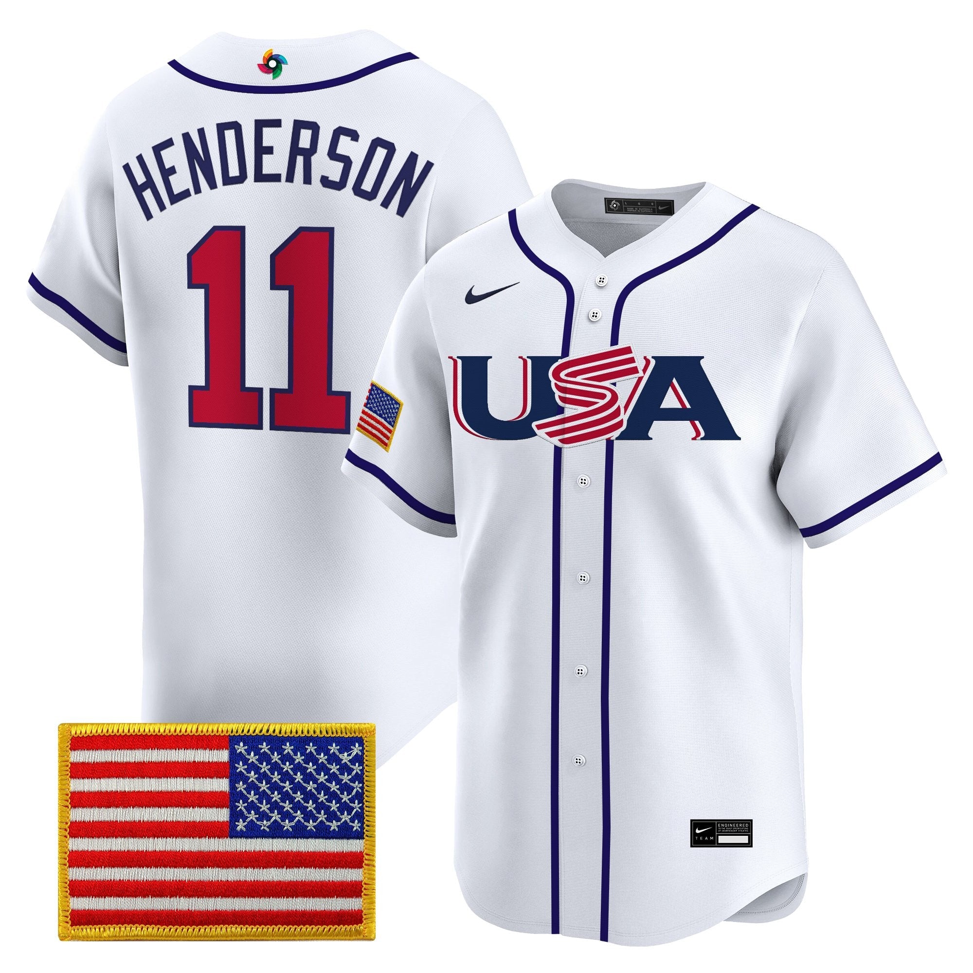 Team USA World Baseball Classic Vapor Premier Jersey - 2026 Roster - All Stitched