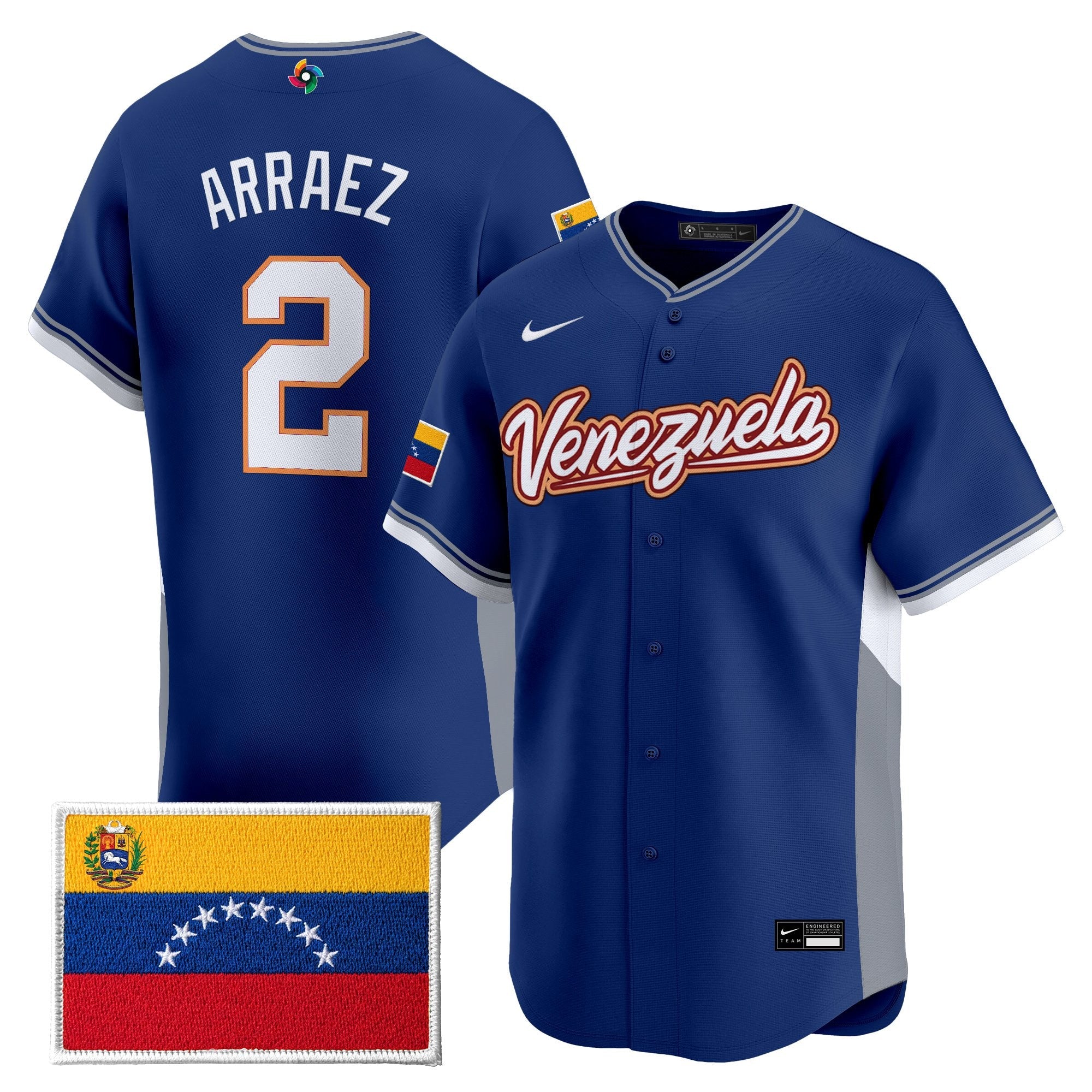Team Venezuela World Baseball Classic Vapor Premier Jersey - 2026 Roster - All Stitched