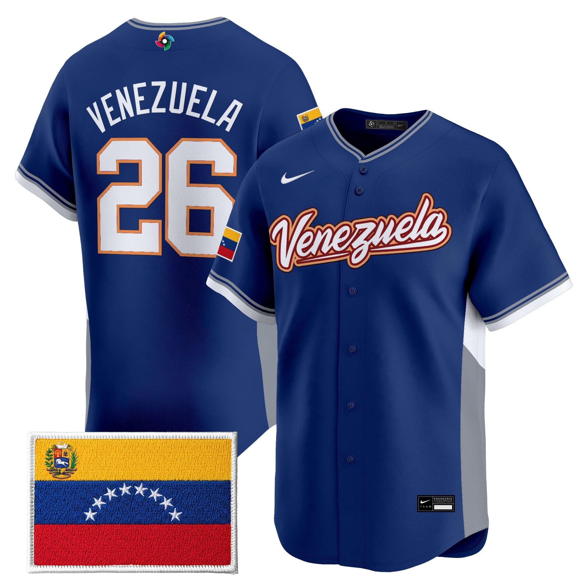 Team Venezuela World Baseball Classic Vapor Premier Jersey - 2026 Roster - All Stitched