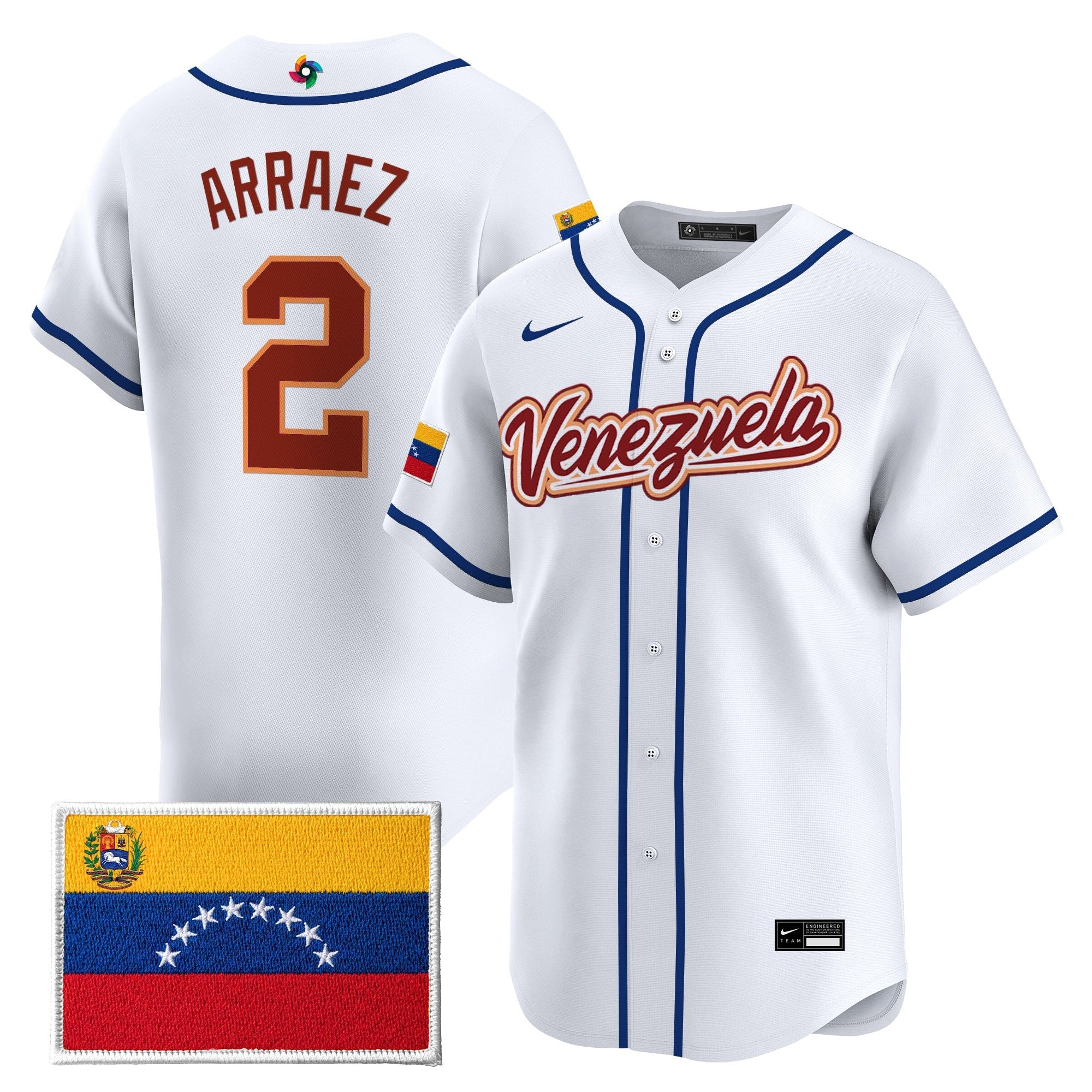 Team Venezuela World Baseball Classic Vapor Premier Jersey - 2026 Roster - All Stitched