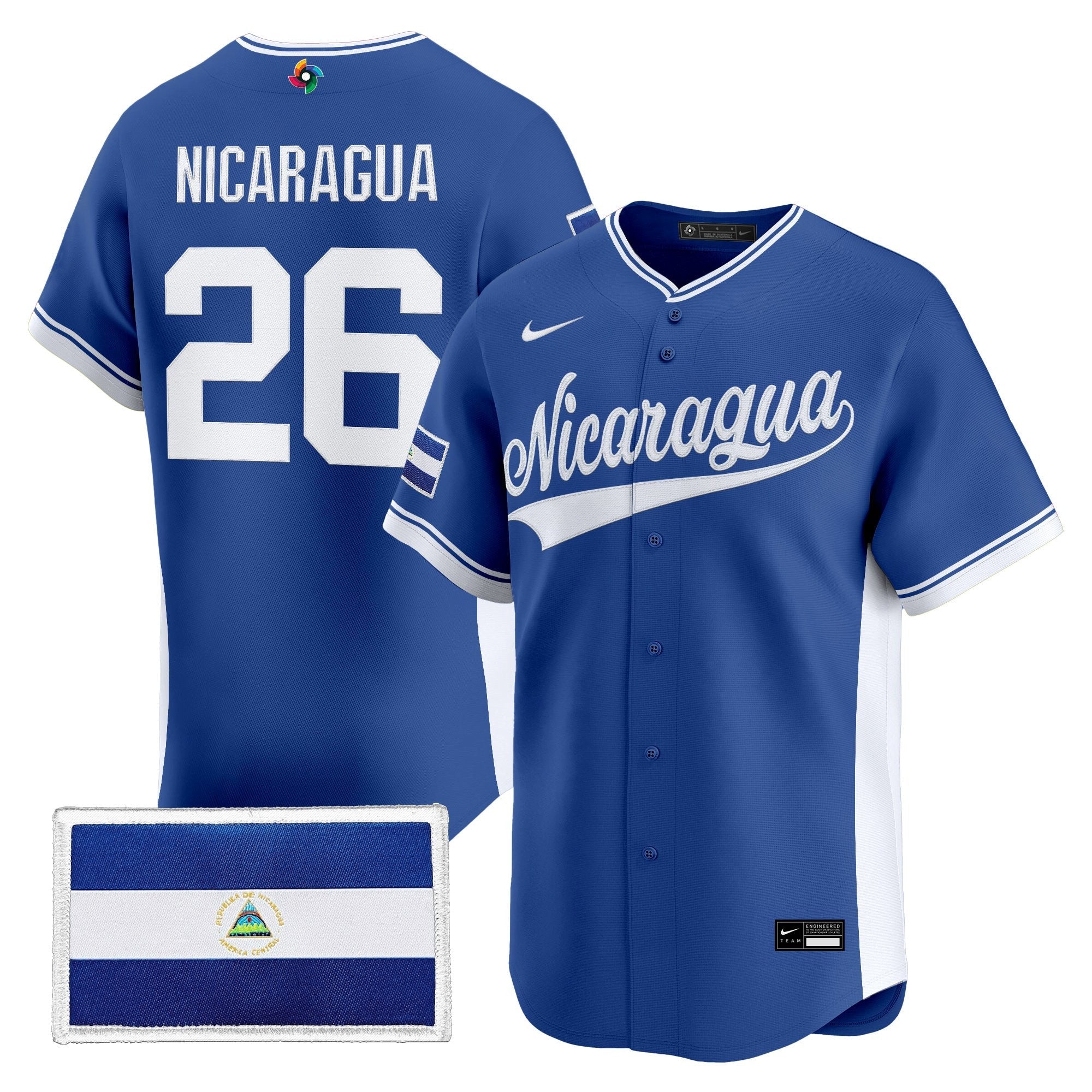 Team Nicaragua 2026 World Baseball Classic Vapor Premier Jersey - All Stitched