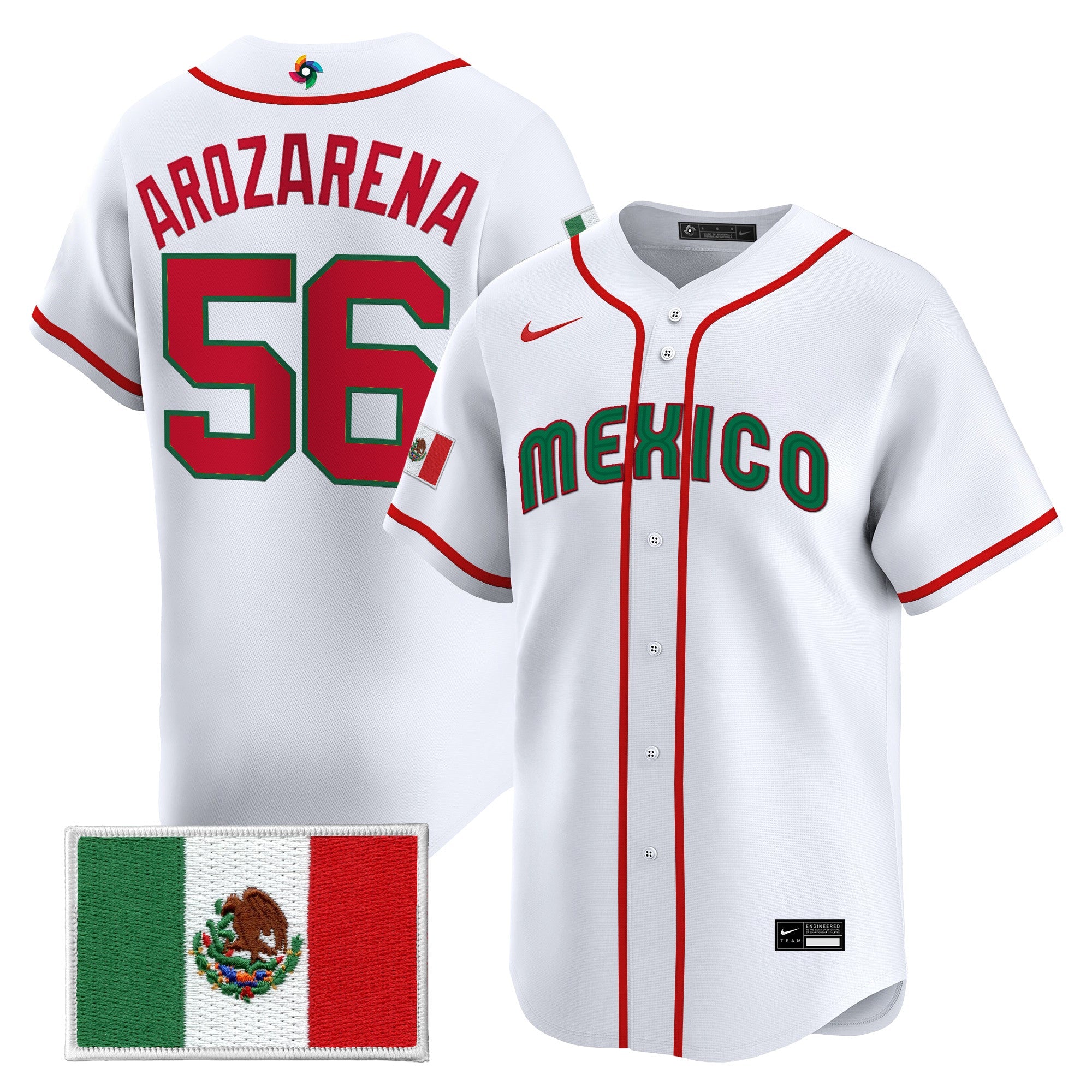 Team Mexico World Baseball Classic Vapor Premier Jersey - 2026 Roster - All Stitched