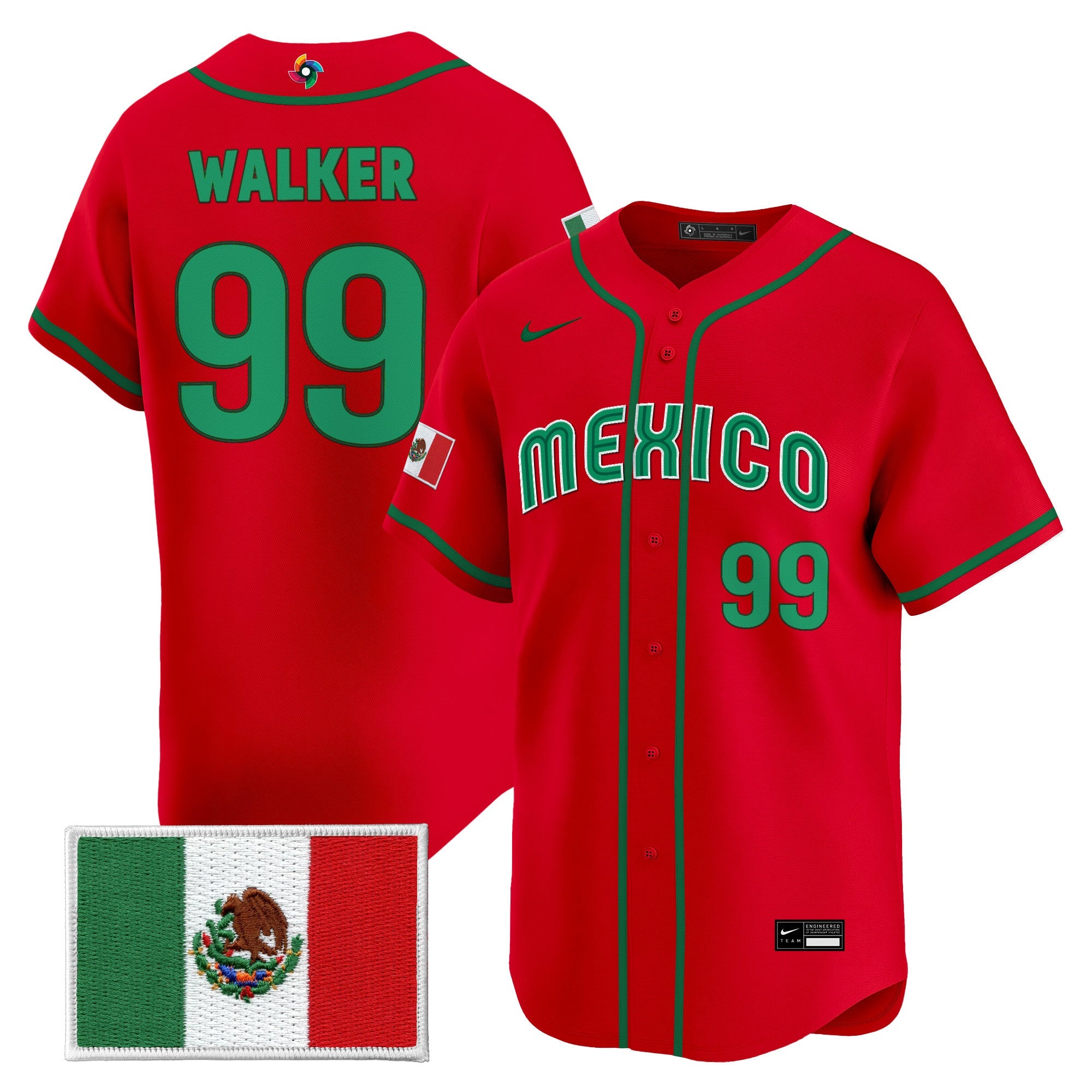 Team Mexico World Baseball Classic Vapor Premier Jersey - 2026 Roster - All Stitched