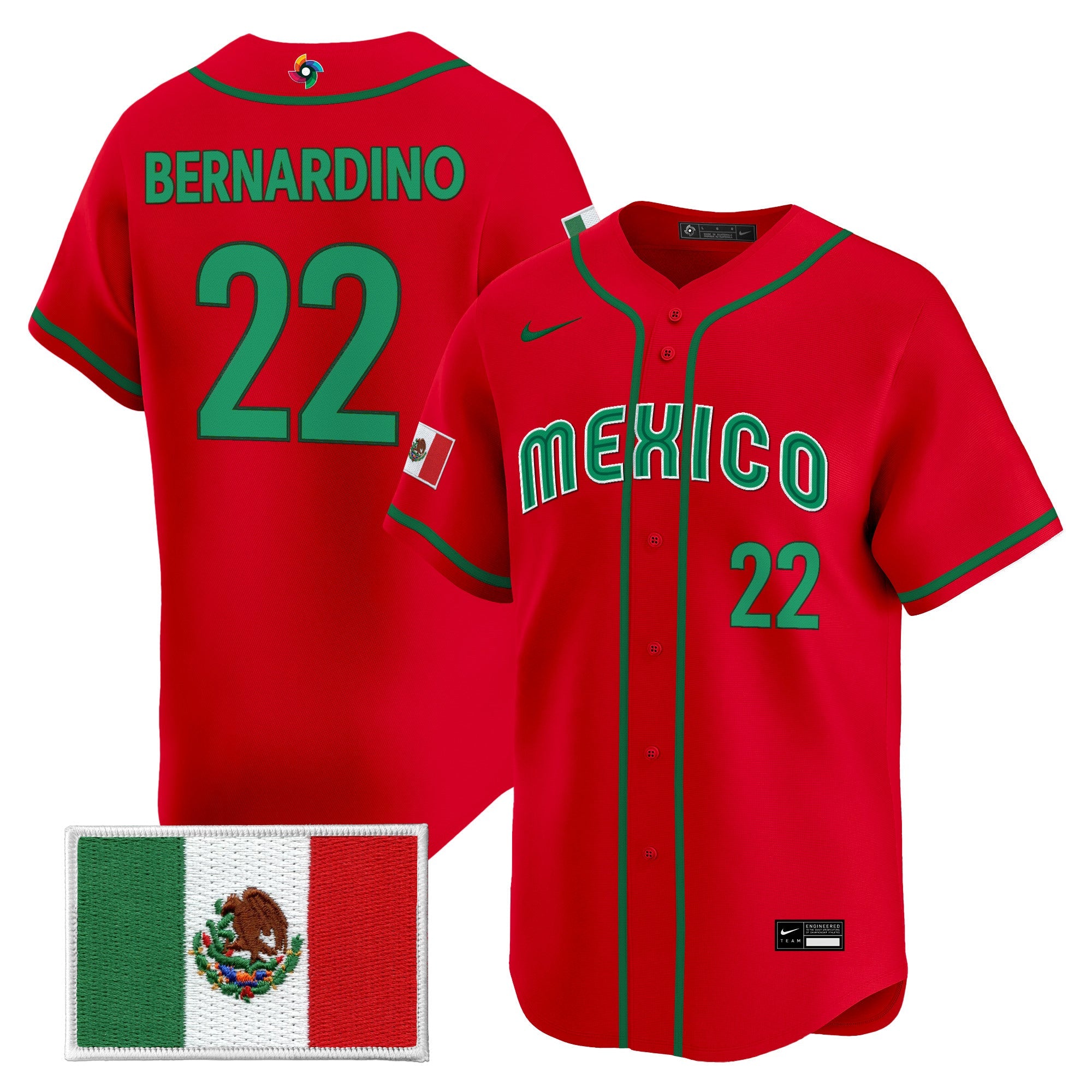 Team Mexico World Baseball Classic Vapor Premier Jersey - 2026 Roster - All Stitched